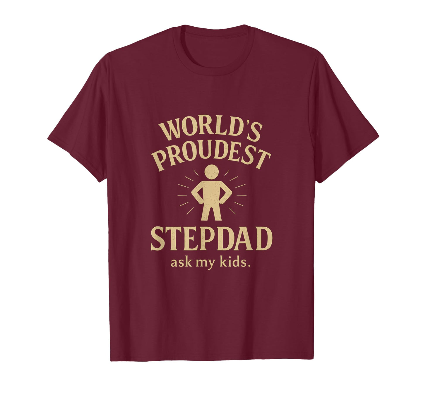 World's Proudest Stepdad Vintage Gold White T-Shirt