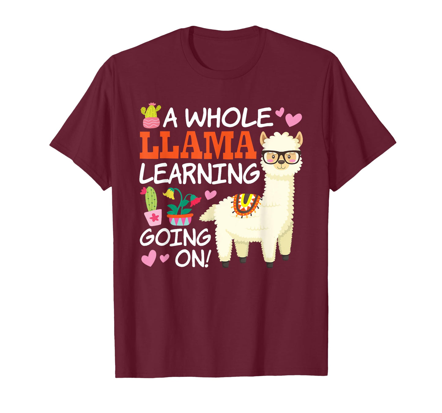Llama Learning T Shirt Teachers Students Alpaca Lovers Gift T-Shirt