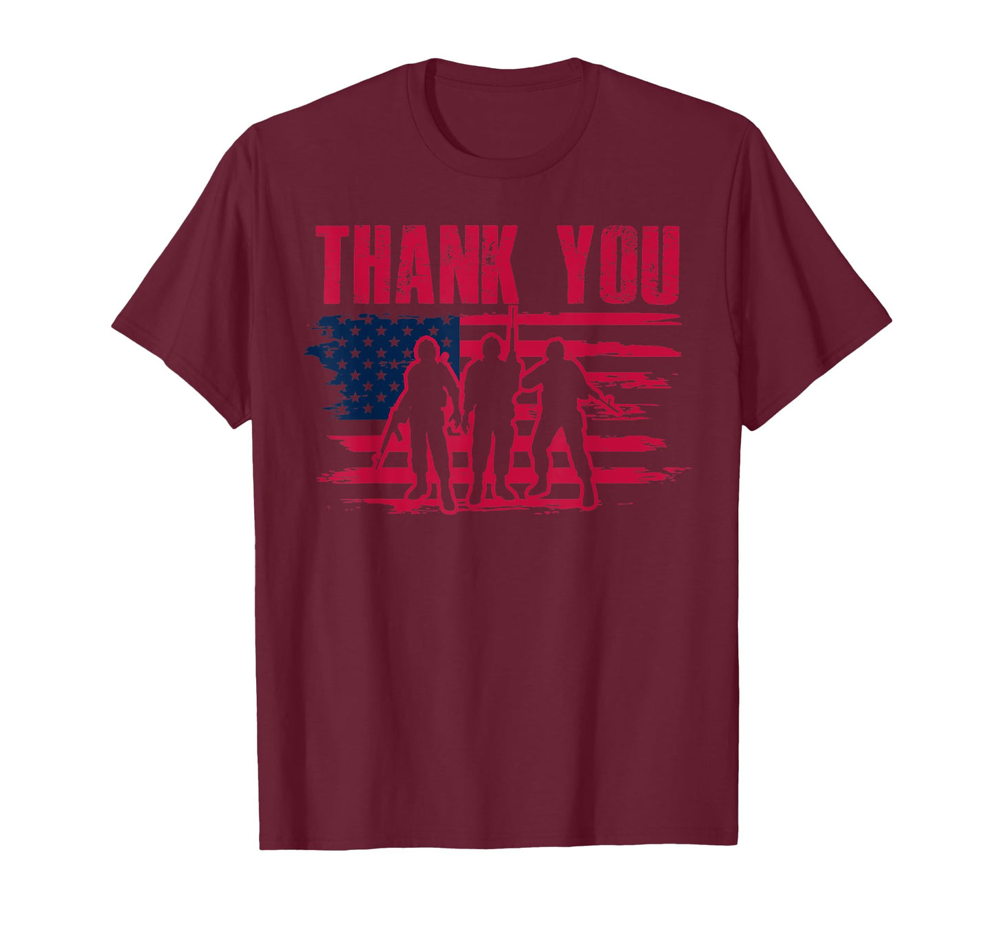Thanks to Veterans Patriotic Thank you Vets American flag T-Shirt