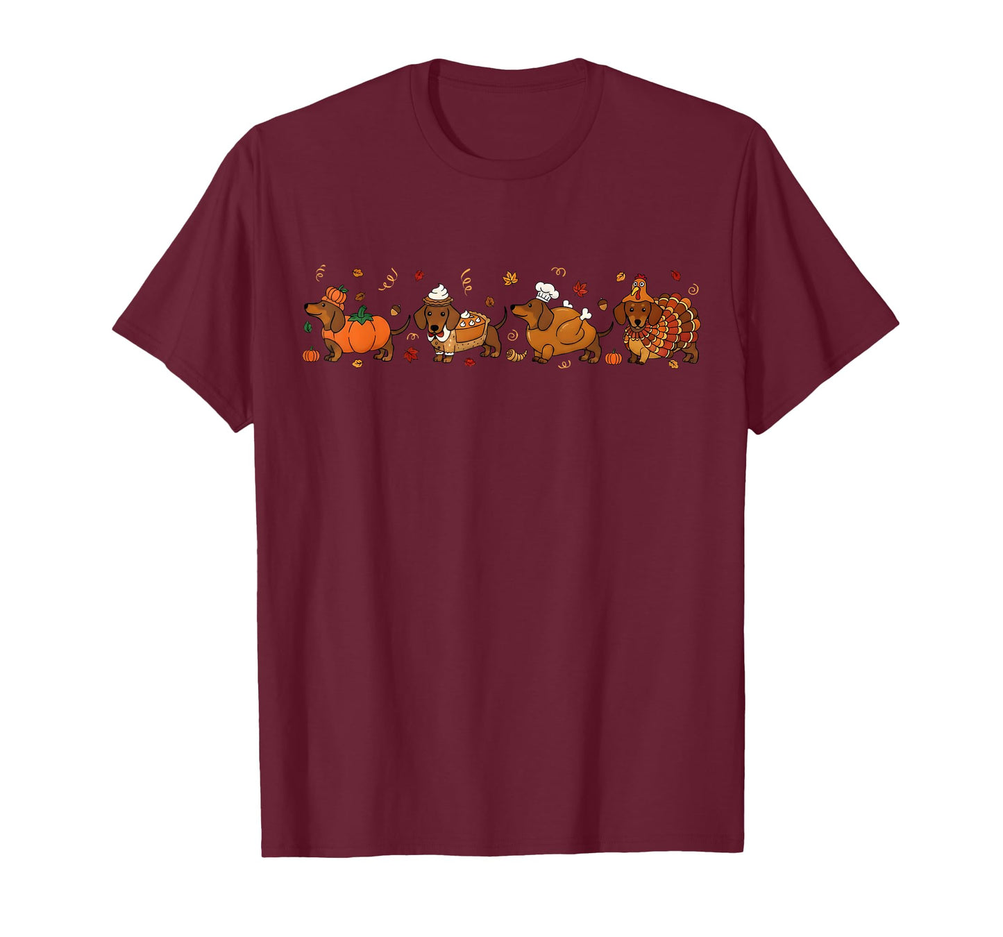 Thanksgiving Dachshund Weiner Dog Fall Pumpkin Pie Weenie T-Shirt