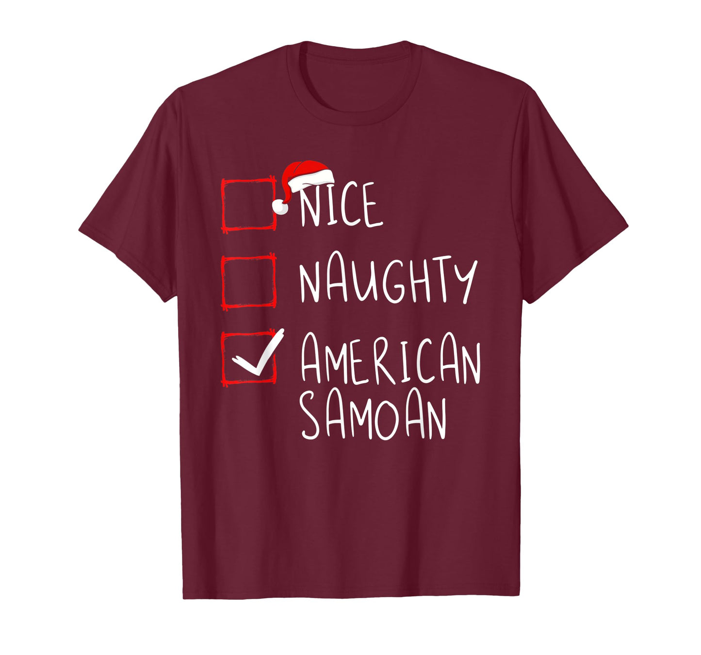 Nice Naughty American Samoan Christmas American Samoa T-Shirt