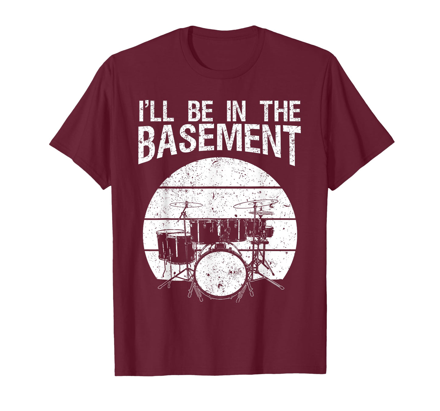 Funny Drummer Art for Men Women Drum Set Drumming Lovers T-Shirt Small