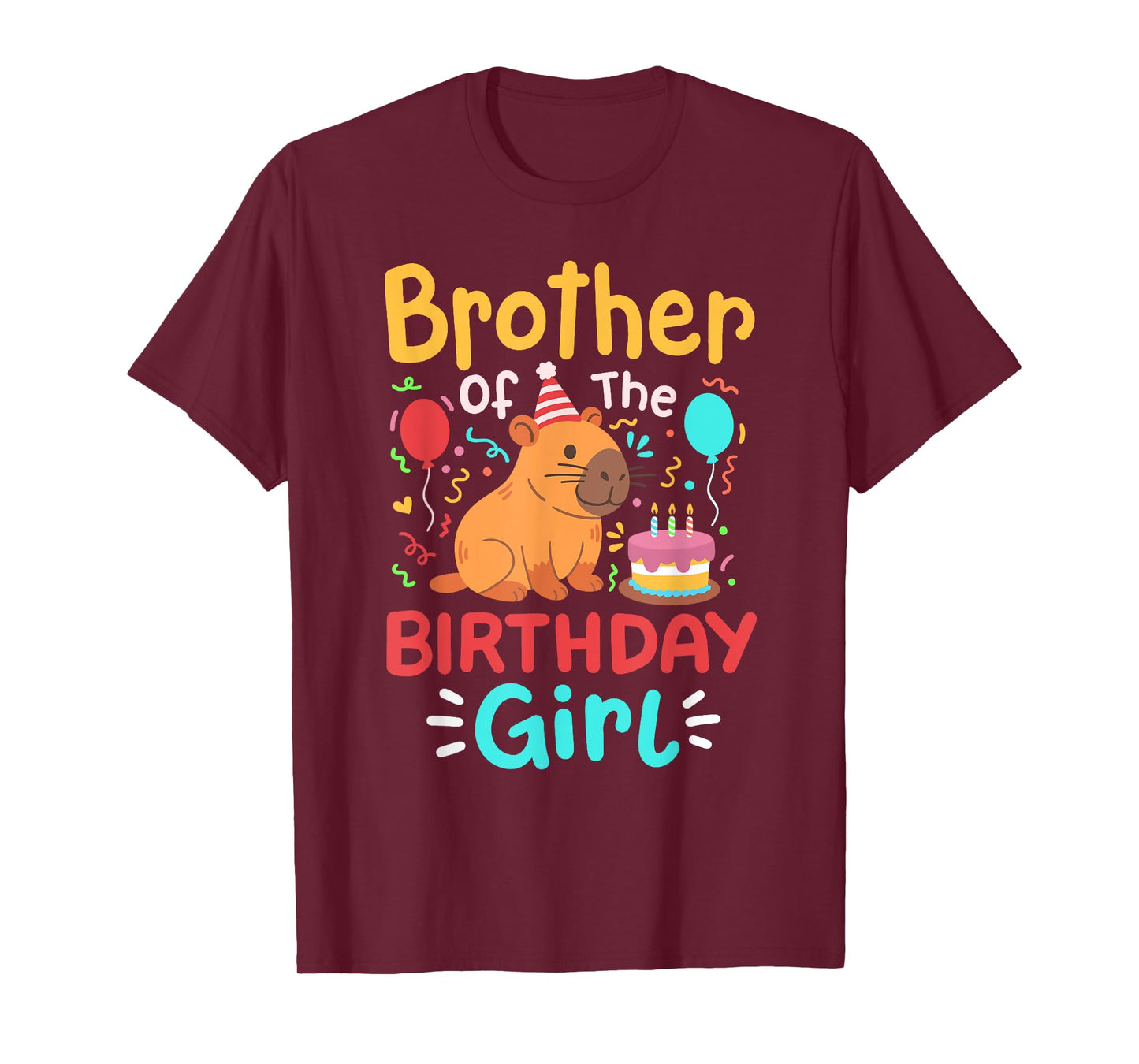 Brother Of The Birthday Girl Capybara Bday Family Matching T-Shirt