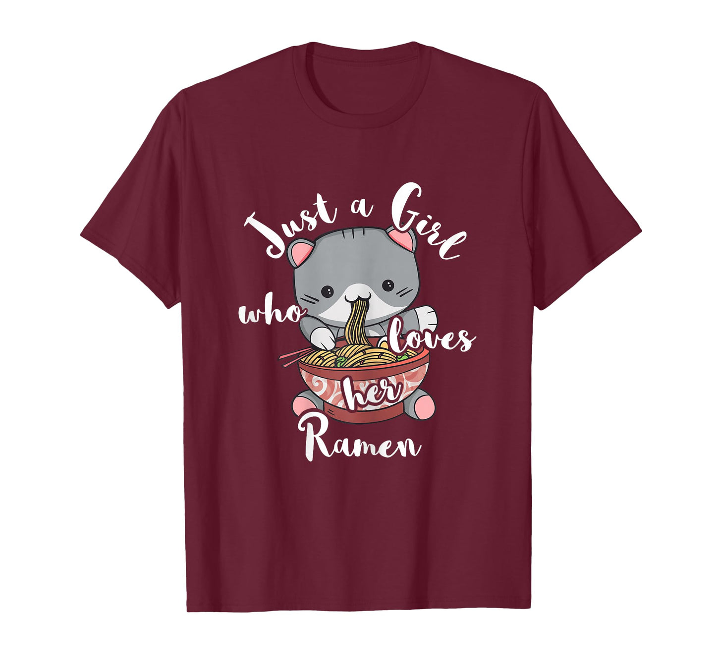 Ramen Girls Japanese Noodle Soup Food Cute Kawaii Cat T-Shirt