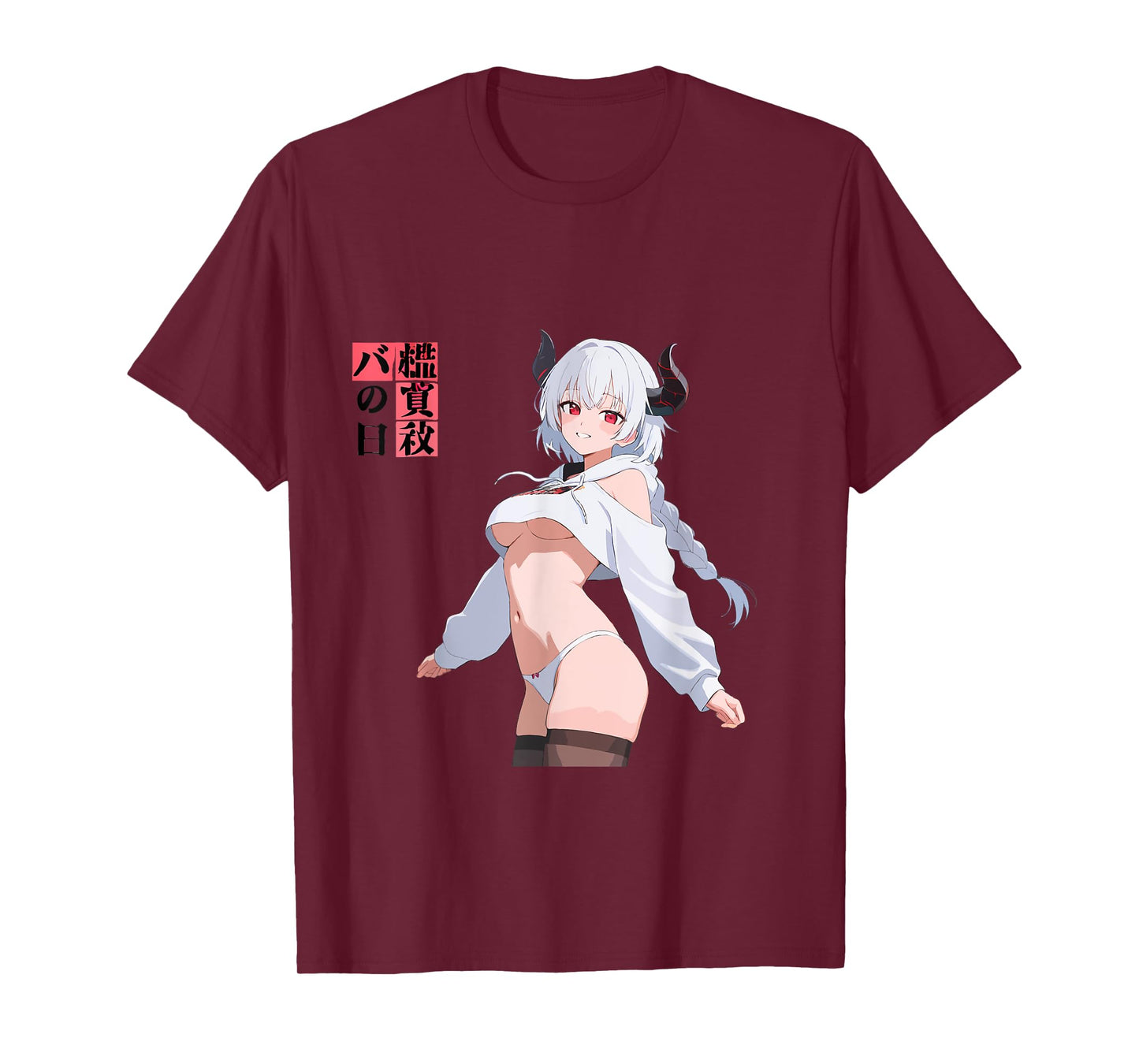 Sexy Waifu Anime Girl Bikini Horns Braid Japanese Art T-Shirt
