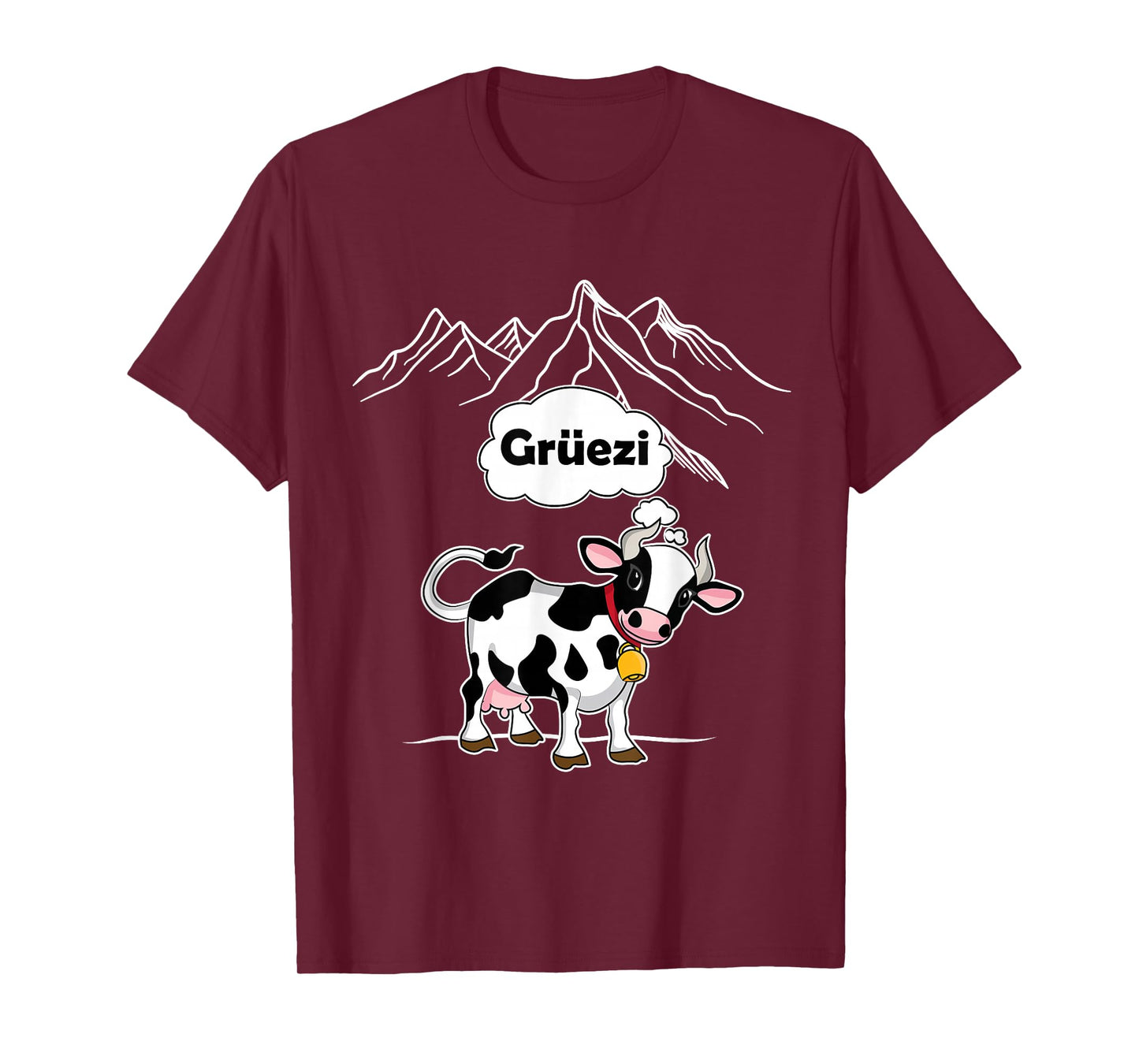 Switzerland Cow Gruezi Swiss German Mountains T-Shirt
