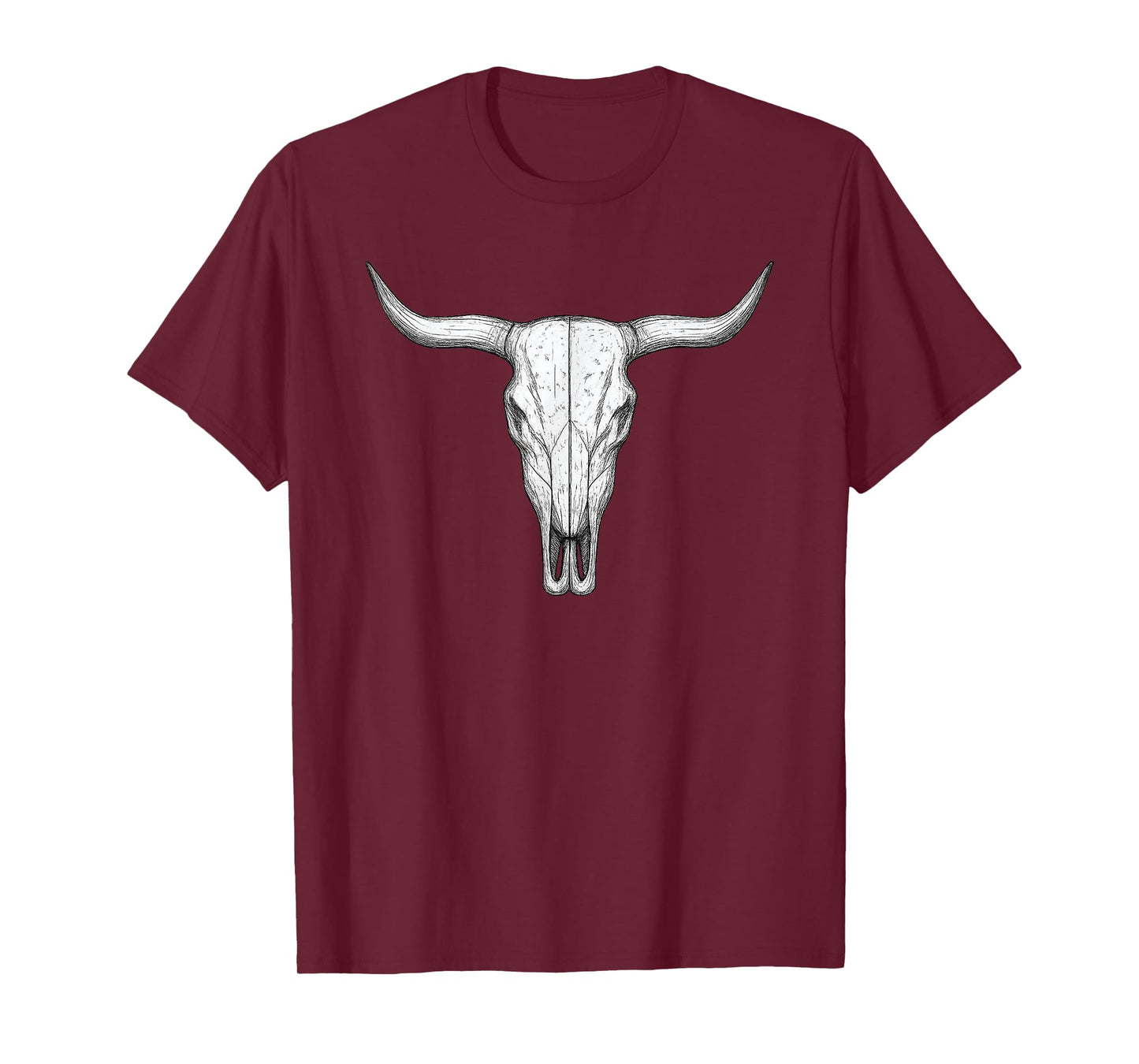 Longhorn Skull Bull Cow Skull Head Western Cowboy Rodeo T-Shirt