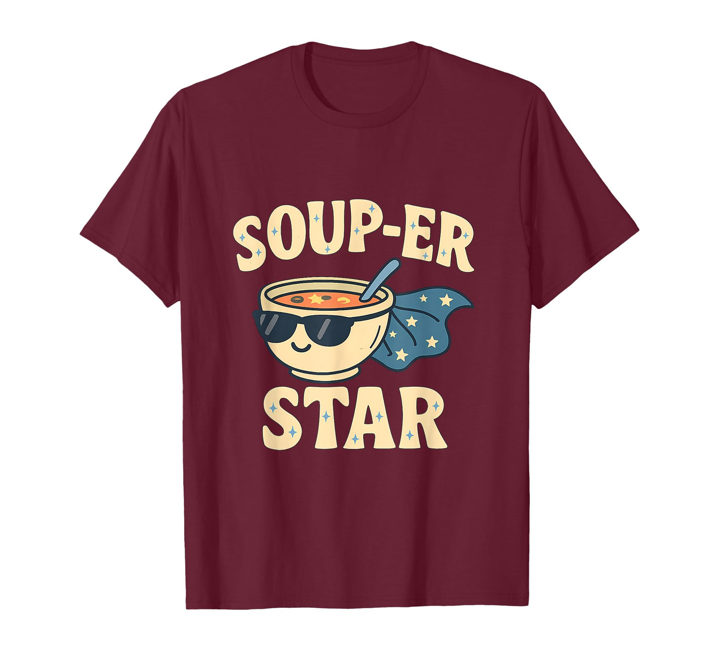 Soup-er Star Dad Joke Pun Graphic Print T-Shirt