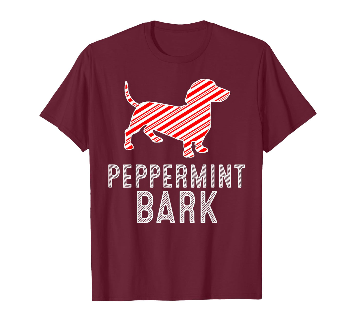 Dachshund Peppermint Bark Christmas Dog Lover Xmas Season T-Shirt