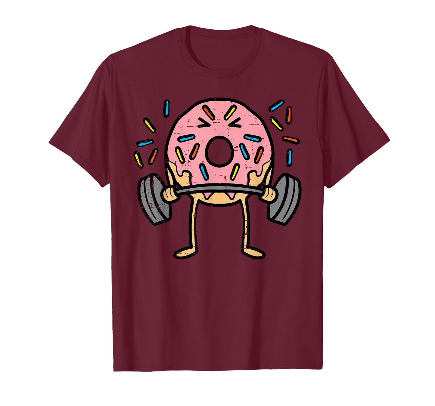 Gym Donut Deadlift Funny Workout Fitness Exercise Women Men T-Shirt