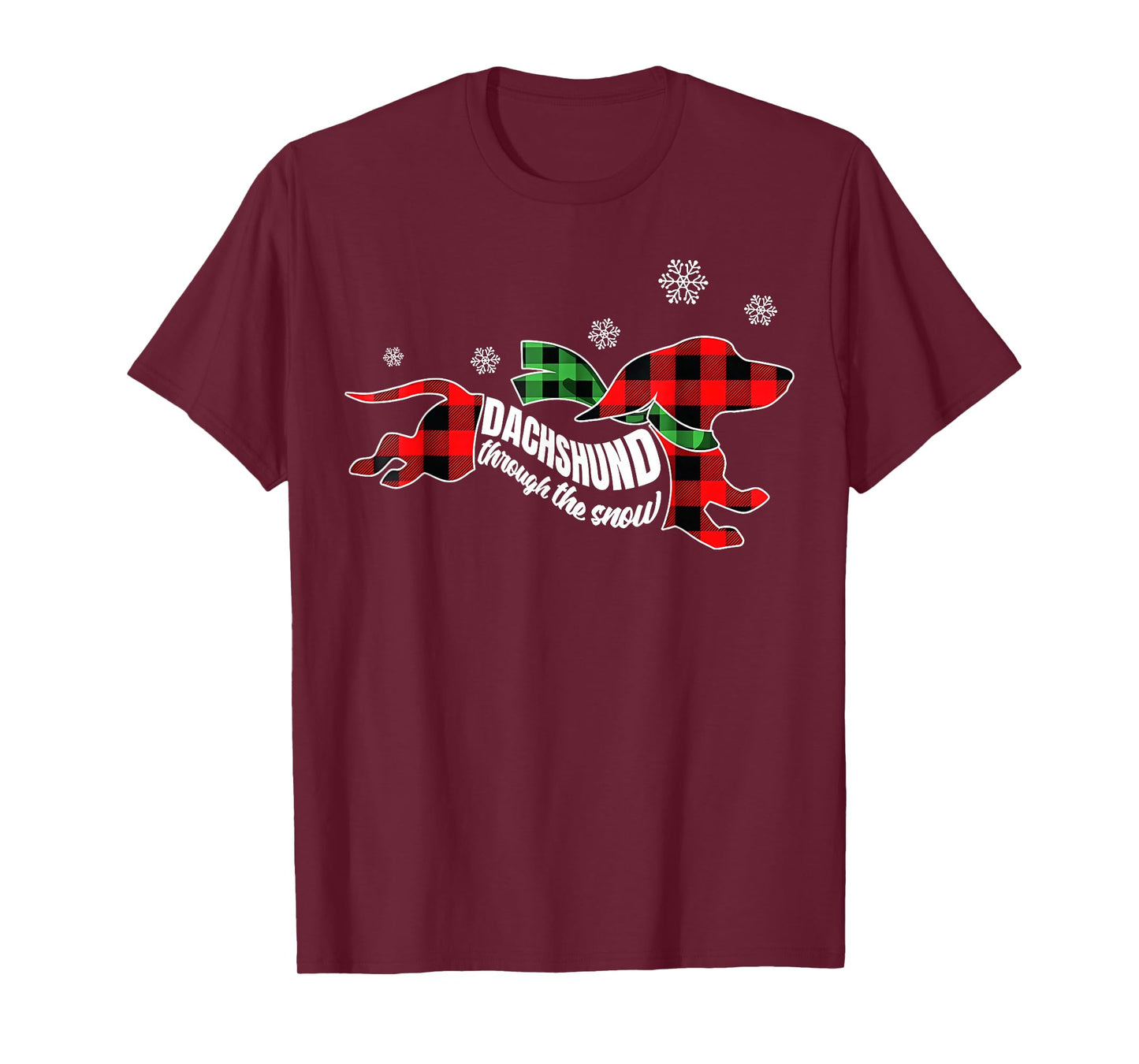 Dachshund Through The Snow Doxie Dog Christmas Holiday Pun T-Shirt