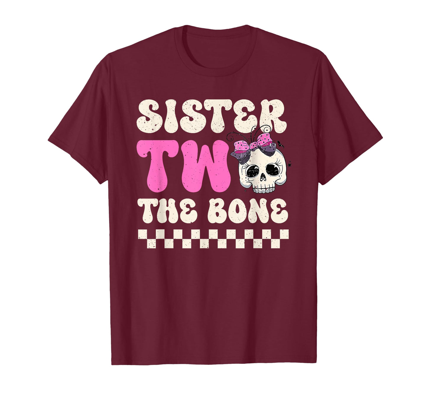 Sister Two The Bone Halloween 2nd Birthday Girl Family T-Shirt