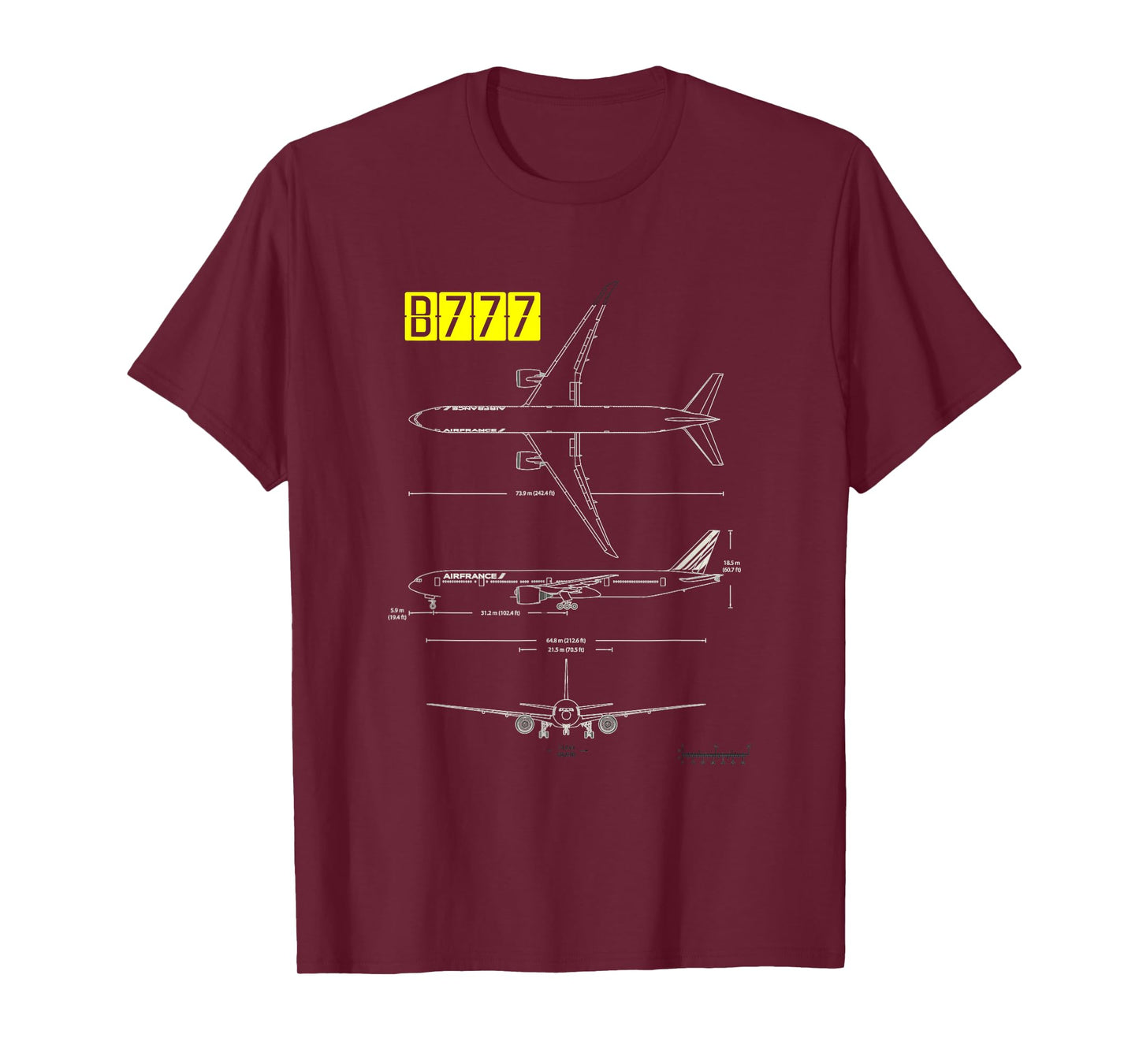 B-777 Aircraft Blueprint T-Shirt