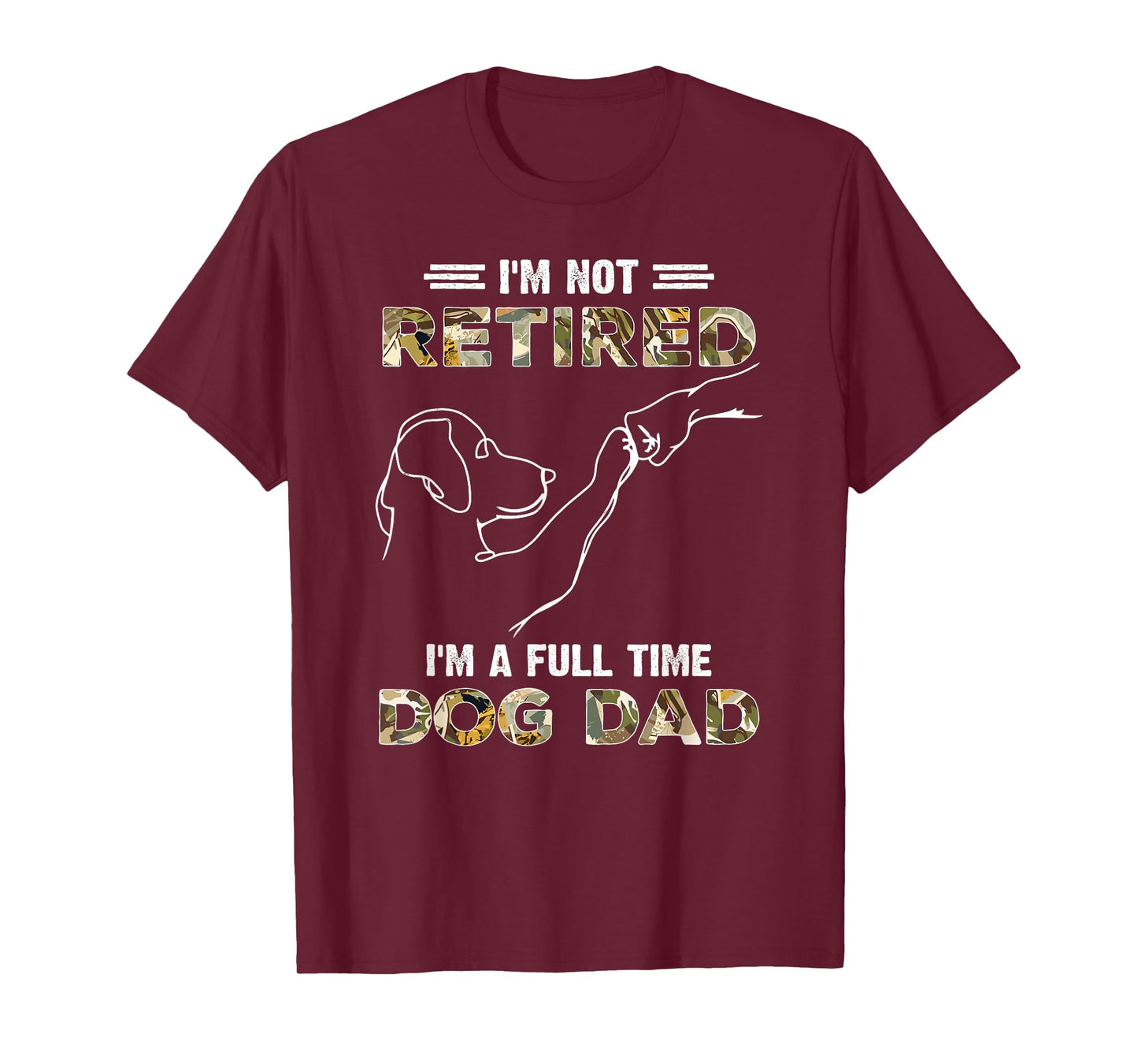 Vintage I'm Not Retired I'm A Full Time Dog Dad Fist Bump T-Shirt for Men Women Kids