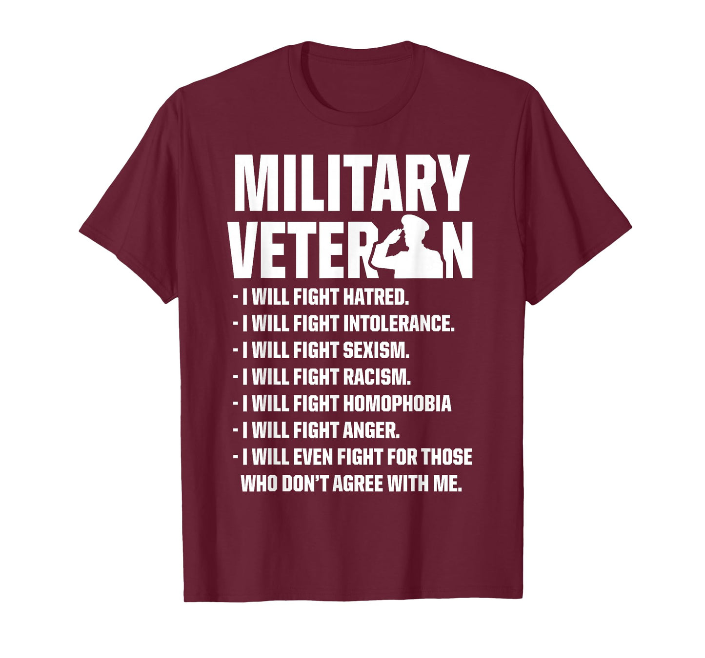 Military Veterans Against Trump 2020 Fight USA Election T-Shirt