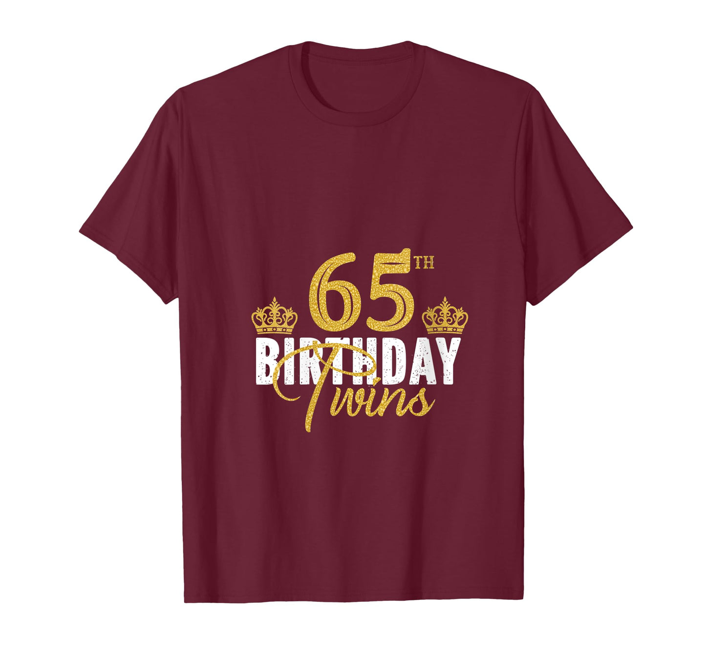 Womens 65th Birthday Twins 65 Years Old Twin Brother And Sister V-Neck T-Shirt