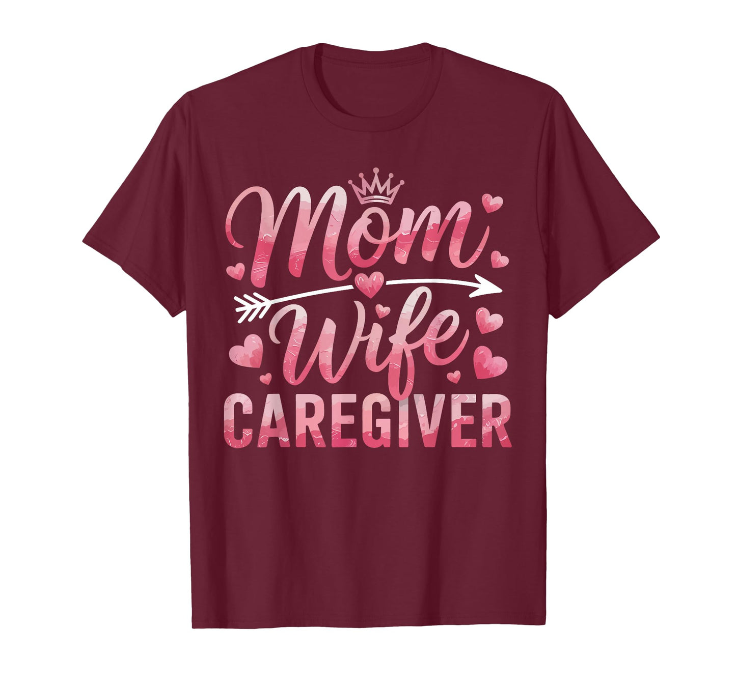 Mom Wife Caregiver Heart Hands Caregivining Gifts for Women T-Shirt