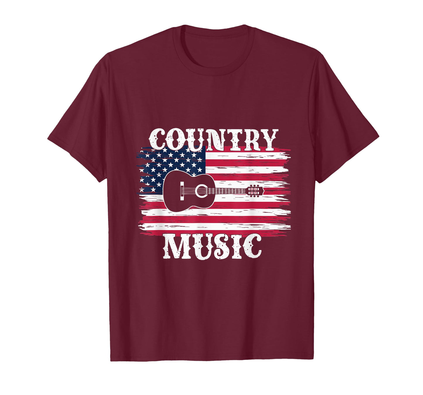 I Love Country Music American Flag and Guitar T-Shirt