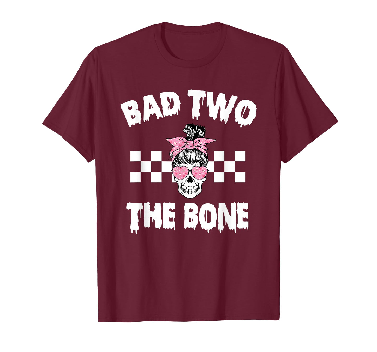 Bad Two The Bone Birthday 2nd Halloween 2 Years Old Girl T-Shirt