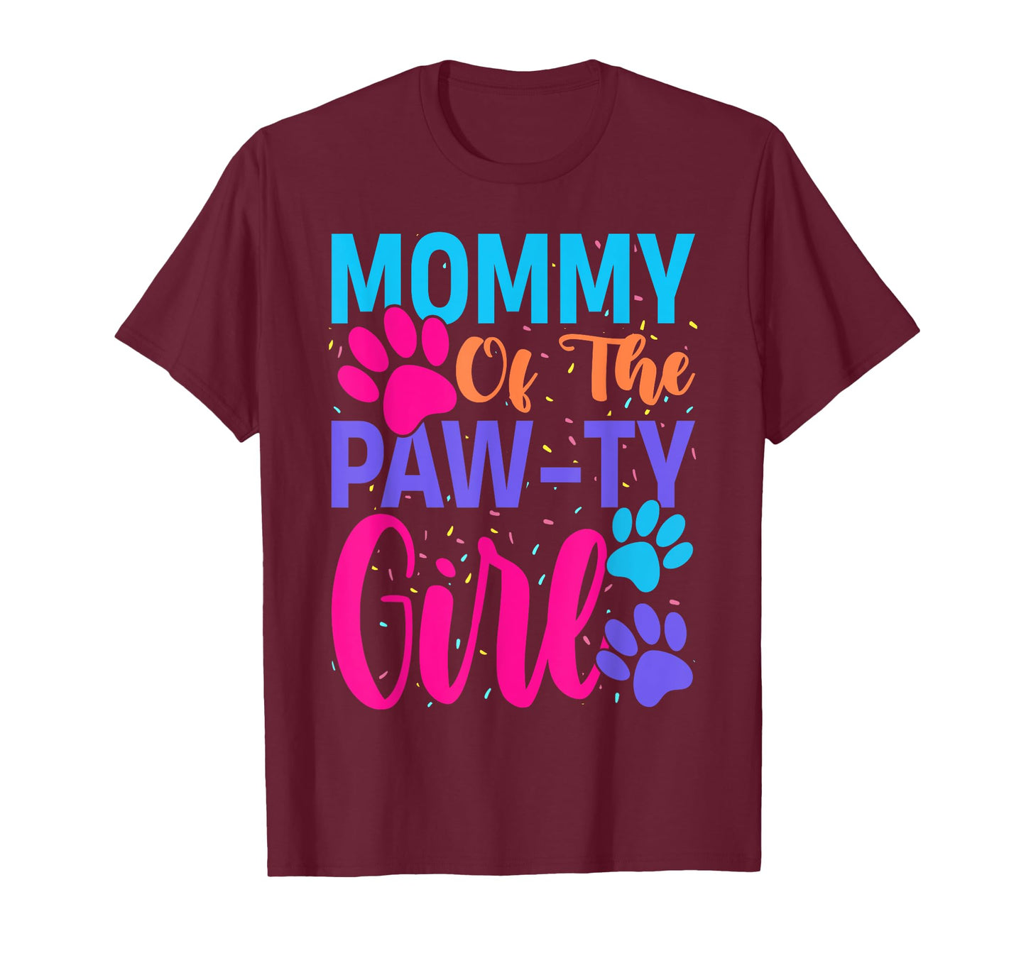 Mommy Of The Birthday Girl Dog Paw Family Matching Party T-Shirt