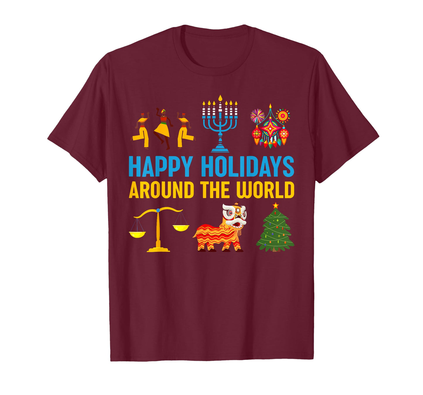 Happy Holidays Around The World Multicultural Matching Group T-Shirt