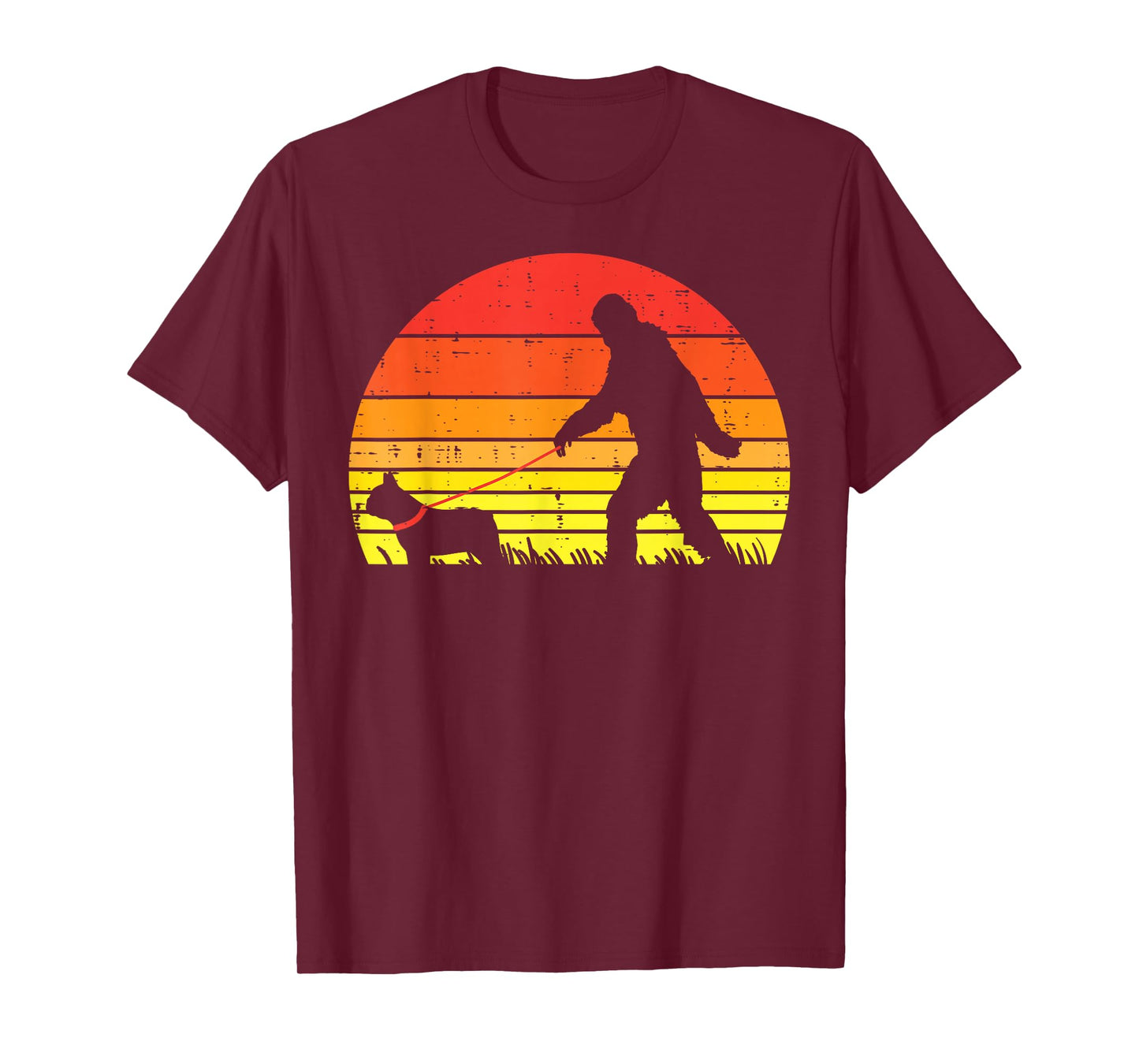 Bigfoot Sasquatch French Bulldog Retro Frenchie Pet Dog Gift T-Shirt