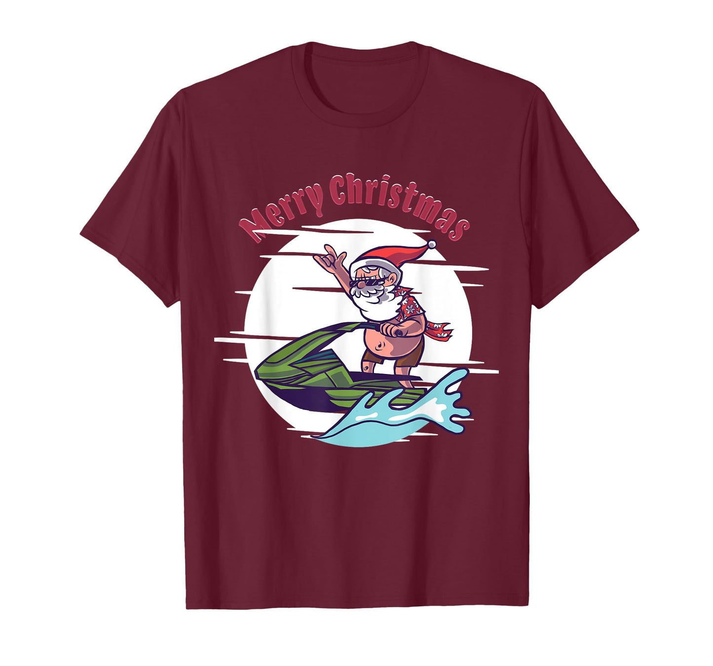 Merry Christmas Santa Jet Ski Watersports T-Shirt