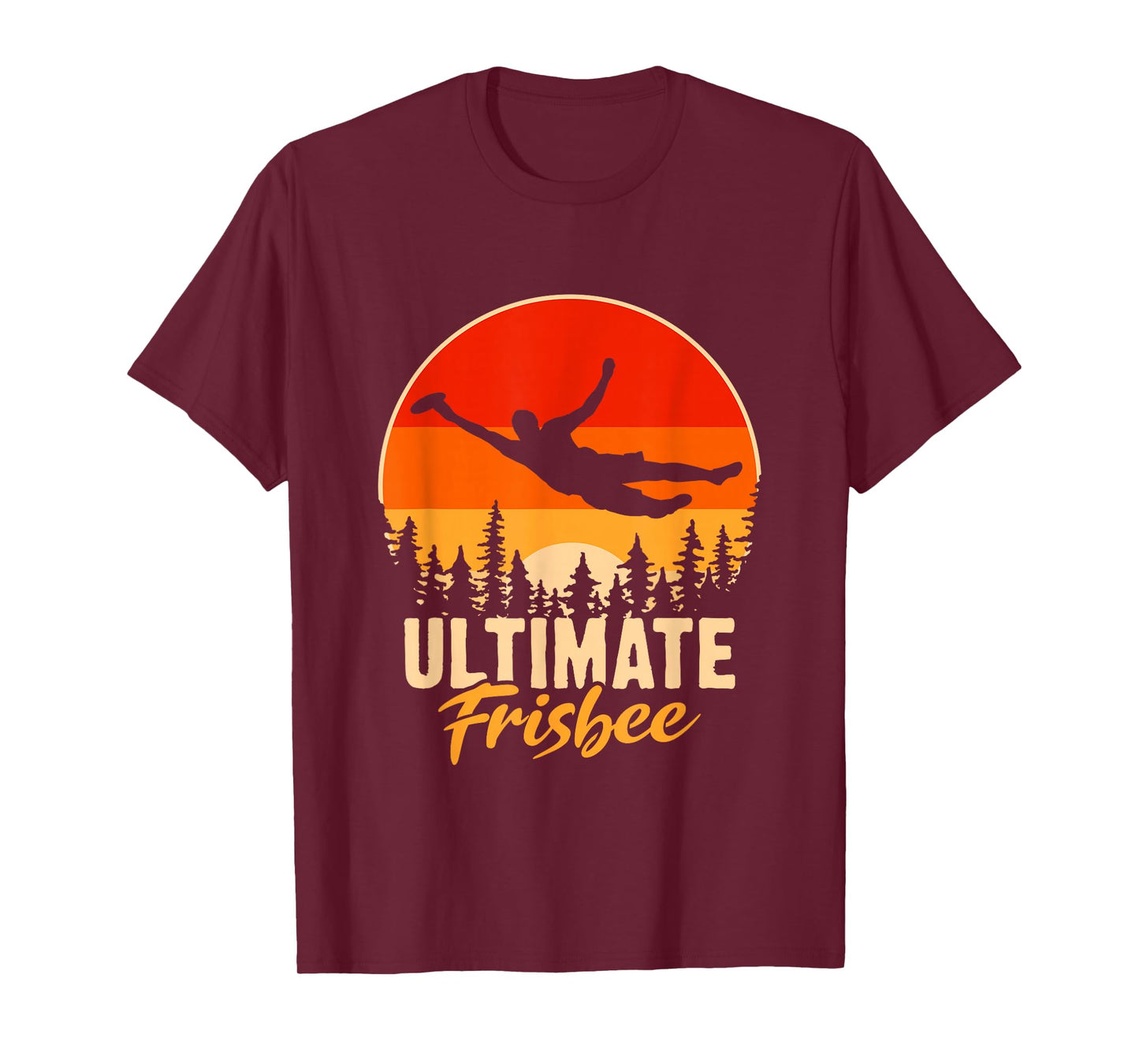 Retro Ultimate Frisbee Player Men Women Vintage Flying Disc T-Shirt