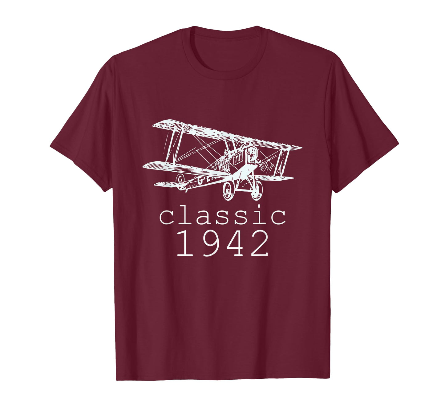 Classic 1942 Vintage Biplane Aviation 80th Birthday Shirt T-Shirt