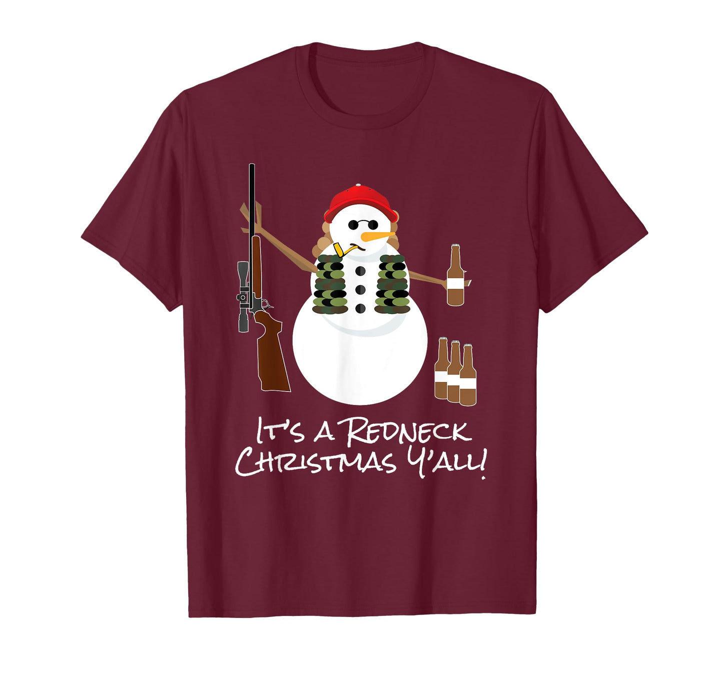 Funny Redneck Christmas Snowman Shirt Sarcastic Gift Tee T-Shirt