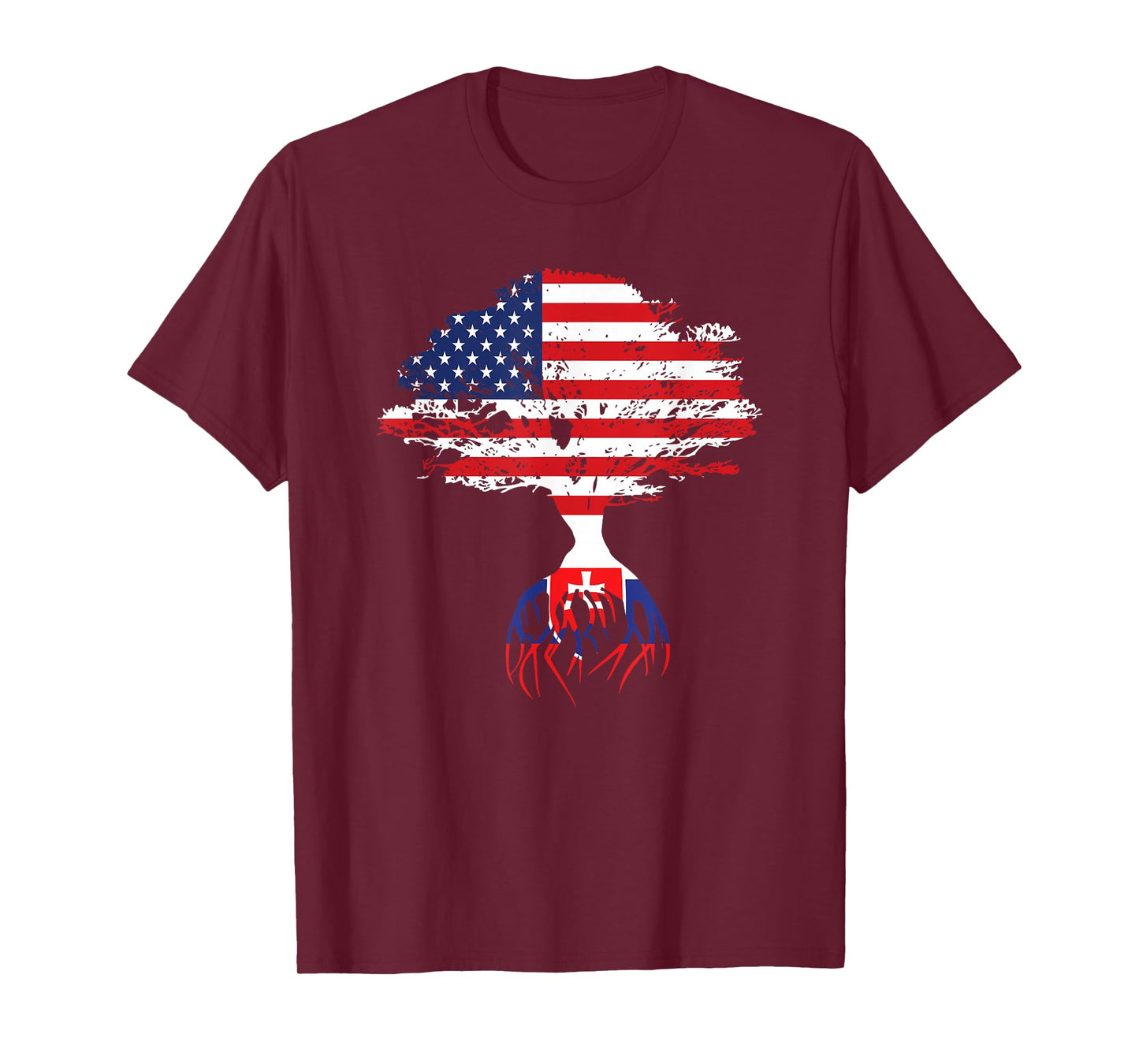 Slovak Roots American Flag Slovakia Gifts T-Shirt