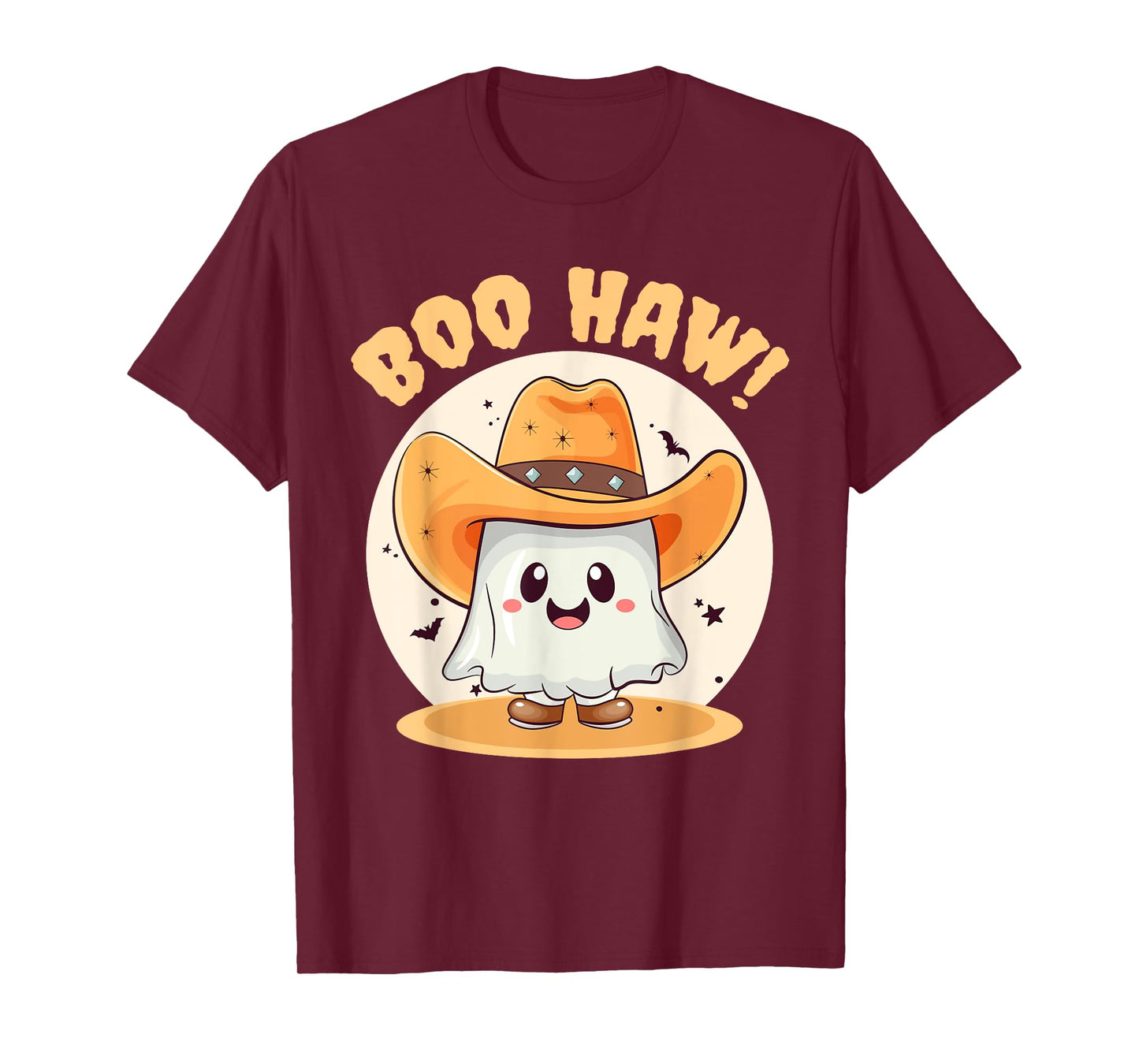 Boo Haw Funny Halloween Western Cowboy Ghost Men Women Kids T-Shirt