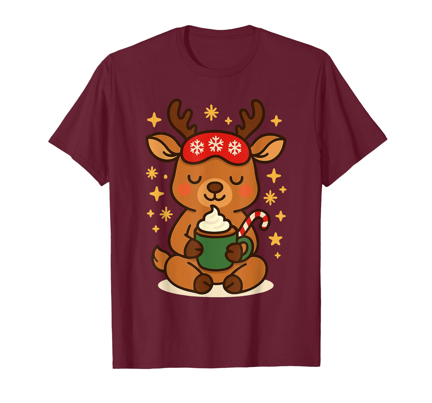 Reindeer with Cocoa – Cute Christmas Winter Design T-Shirt