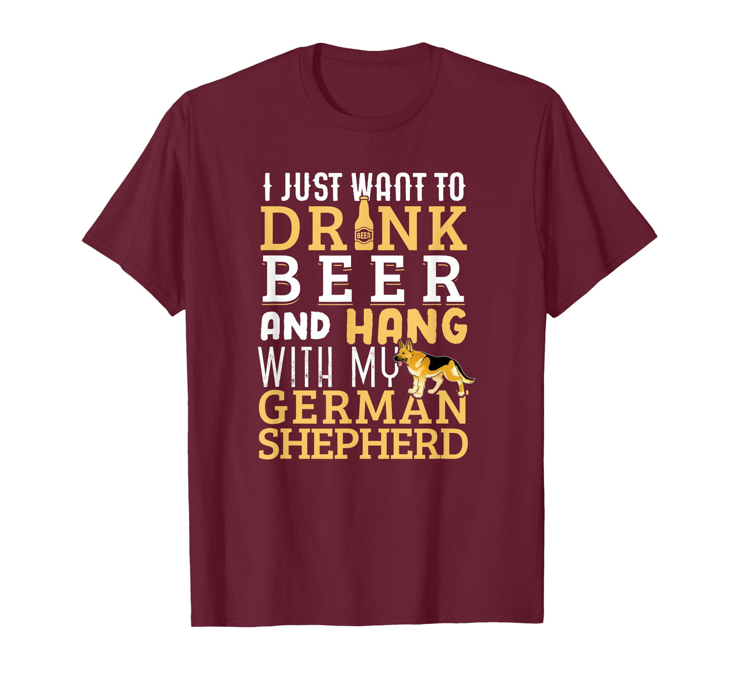 German Shepherd Dad Shirt Funny Father's Day Dog Lover Beer T-Shirt