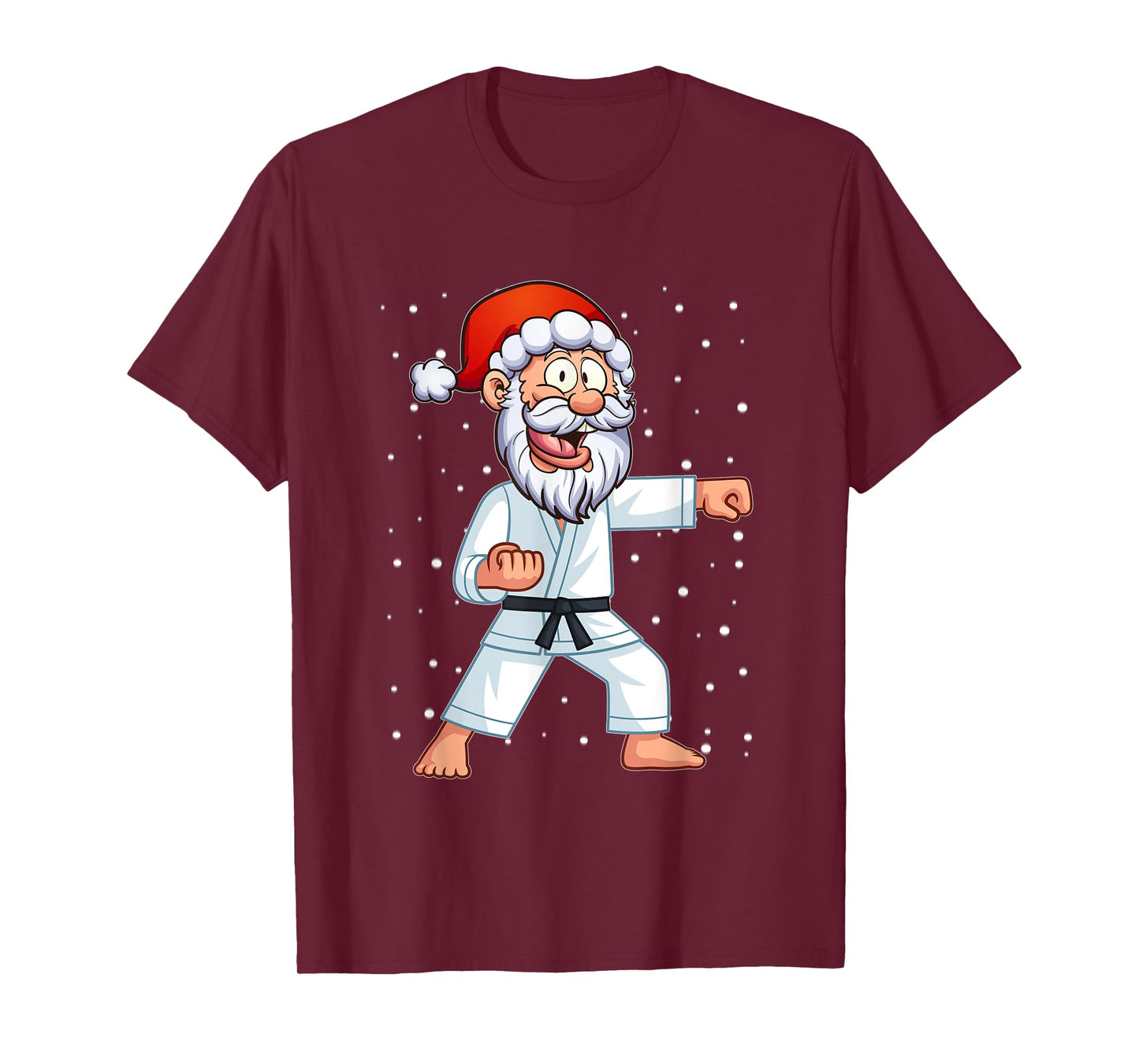 Funny Santa Hat Christmas Karate Kids Shirt For Boys
