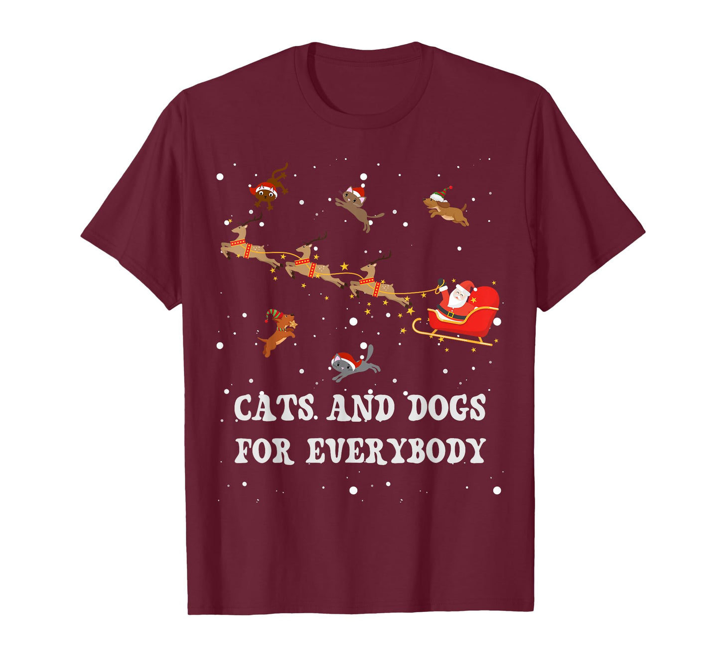 Dogs For Everybody Funny Dog Lovers Christmas T-Shirt