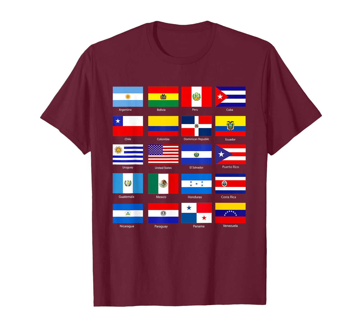 Hispanic Heritage Month 2022 National Latino Countries Flag T-Shirt