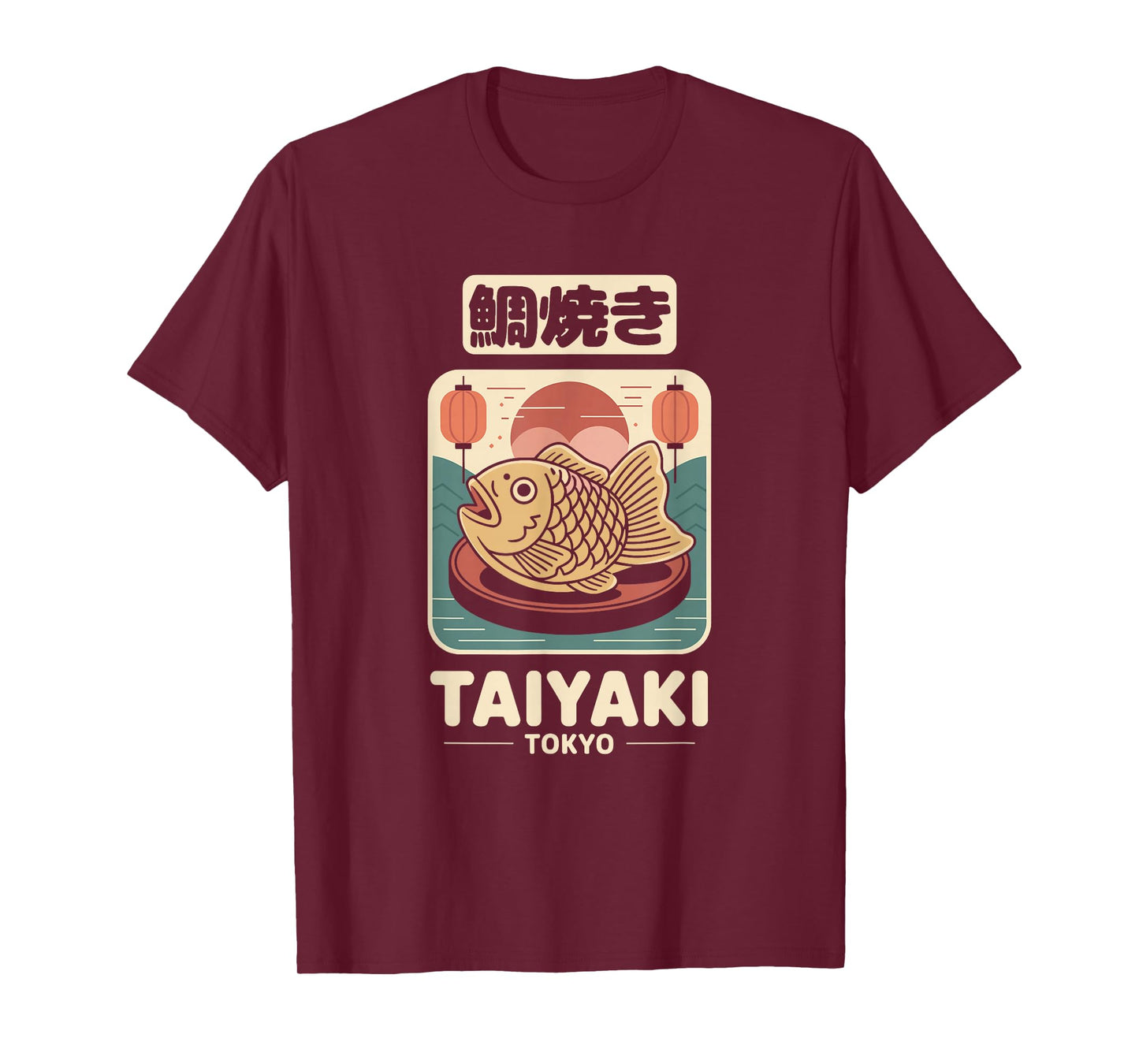 Taiyaki Japan Fish Shaped Cake Retro Japanese Kanji Souvenir T-Shirt
