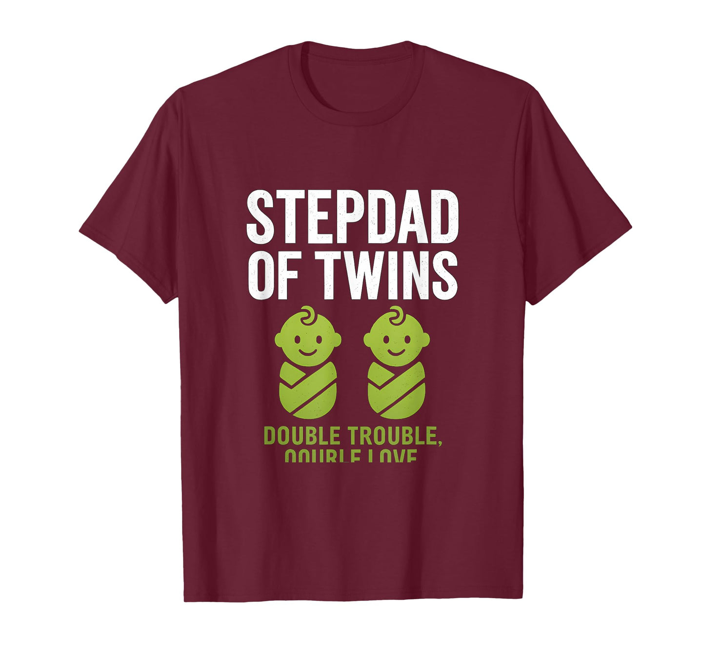 Stepdad of Twins Grunge Sans Neon Green Icons T-Shirt