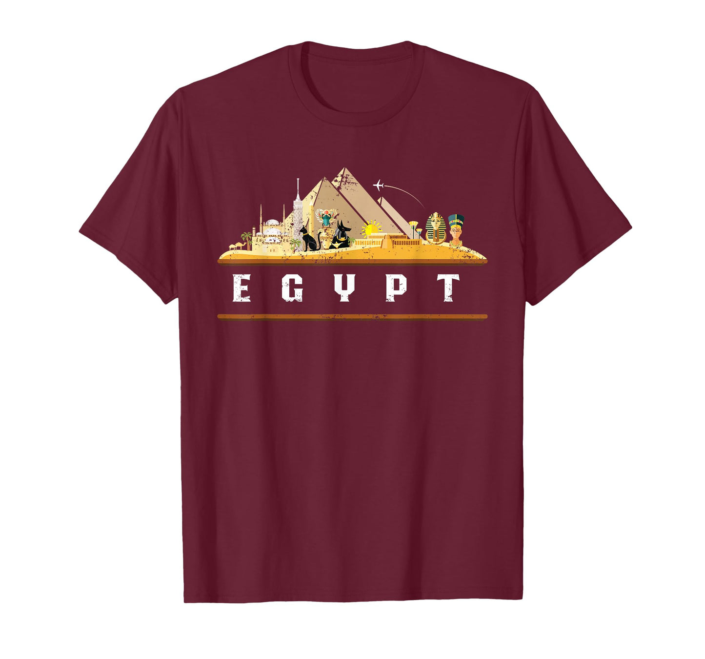Egyptian Pyramids Gift Idea Egyptian Culture T-Shirt Black Unisex-Adults Small Crew Neck Short Sleeve