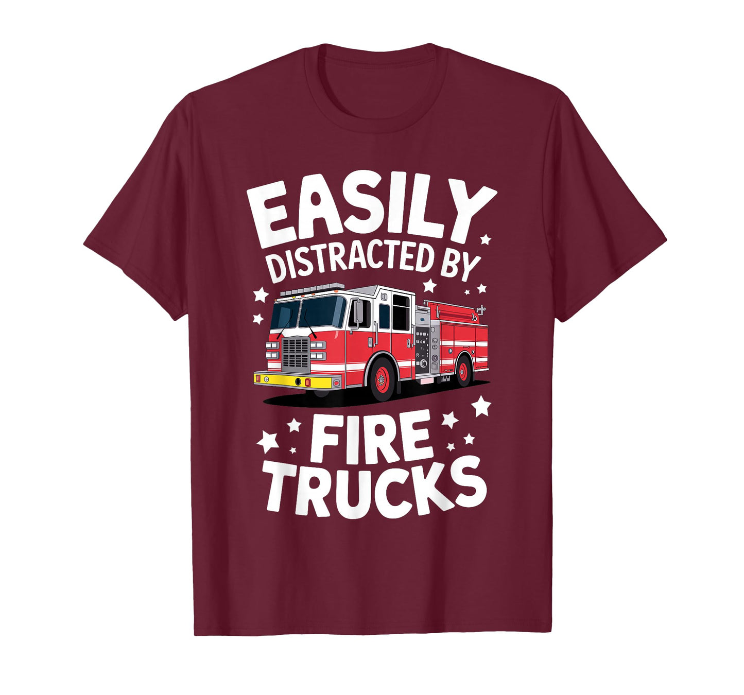 Funny Firefighter Art For Men Women Kids Fire Truck Fireman T-Shirt