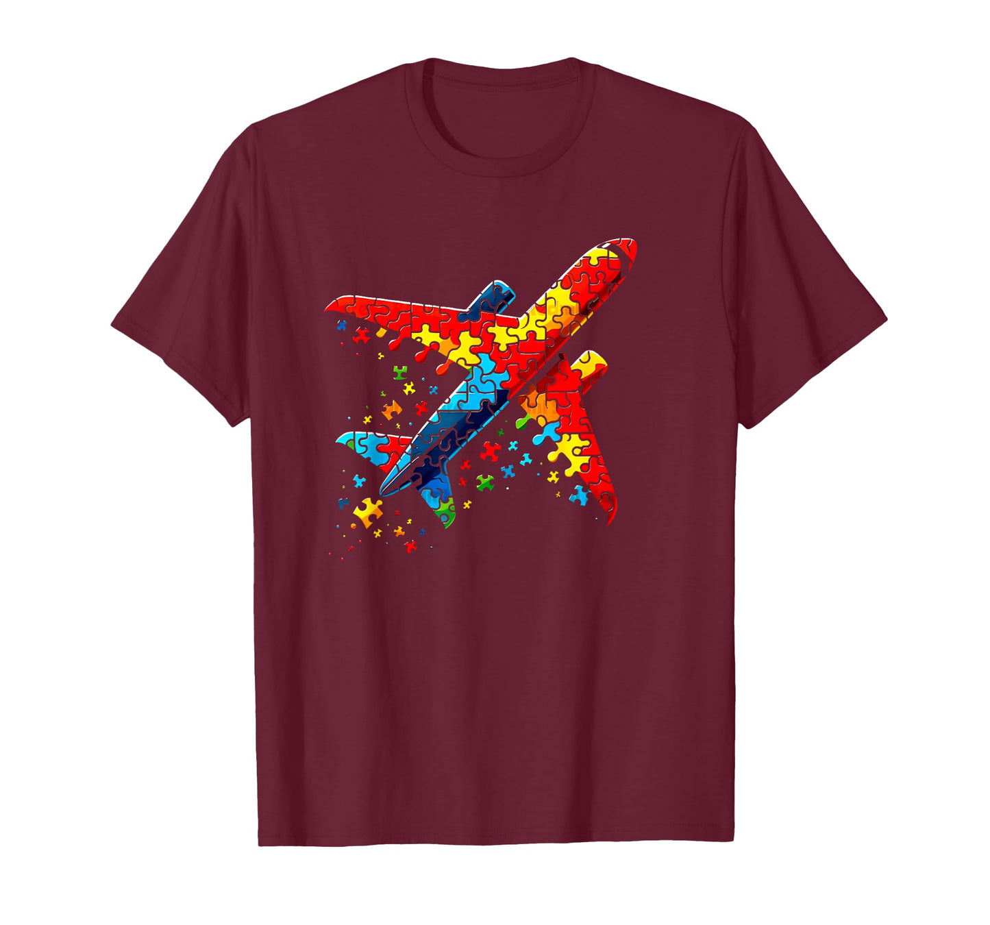 Airplane Jigsaw Puzzle Kids Toddler Boys Autism Awareness T-Shirt