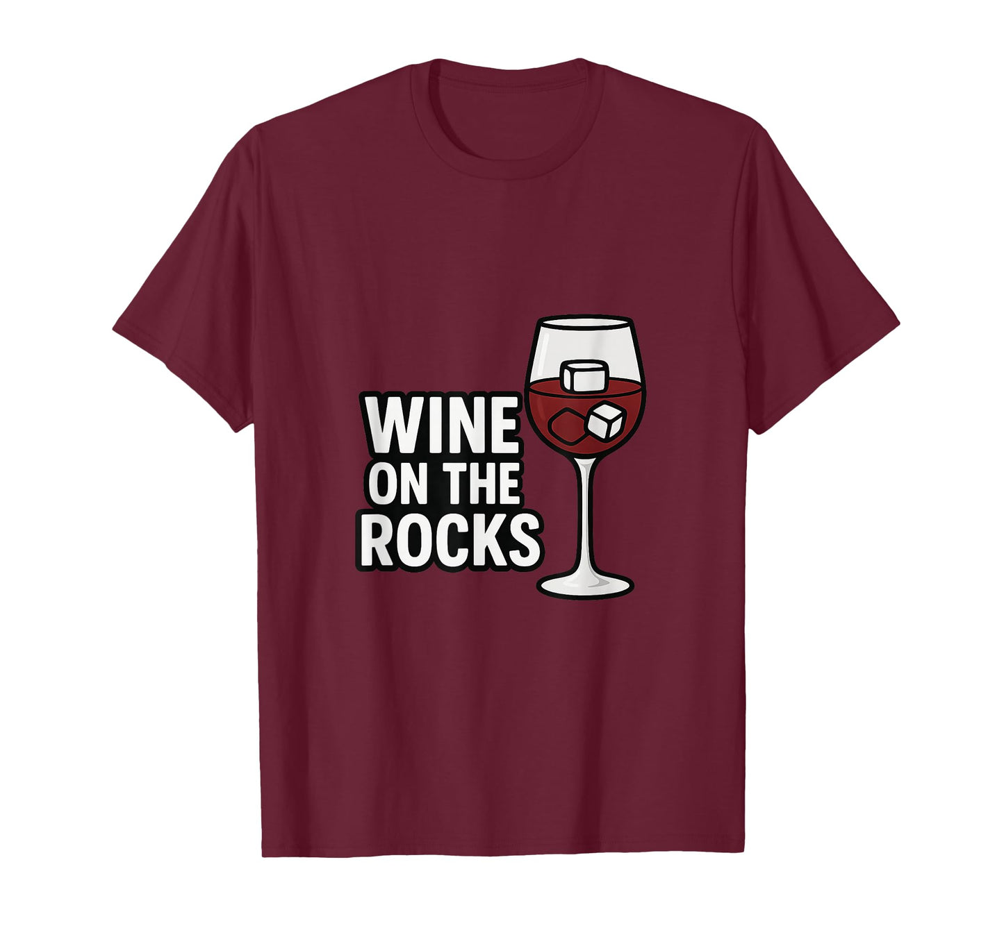 Funny Wine Lover Graphic Tee – Wine on The Rocks T-Shirt