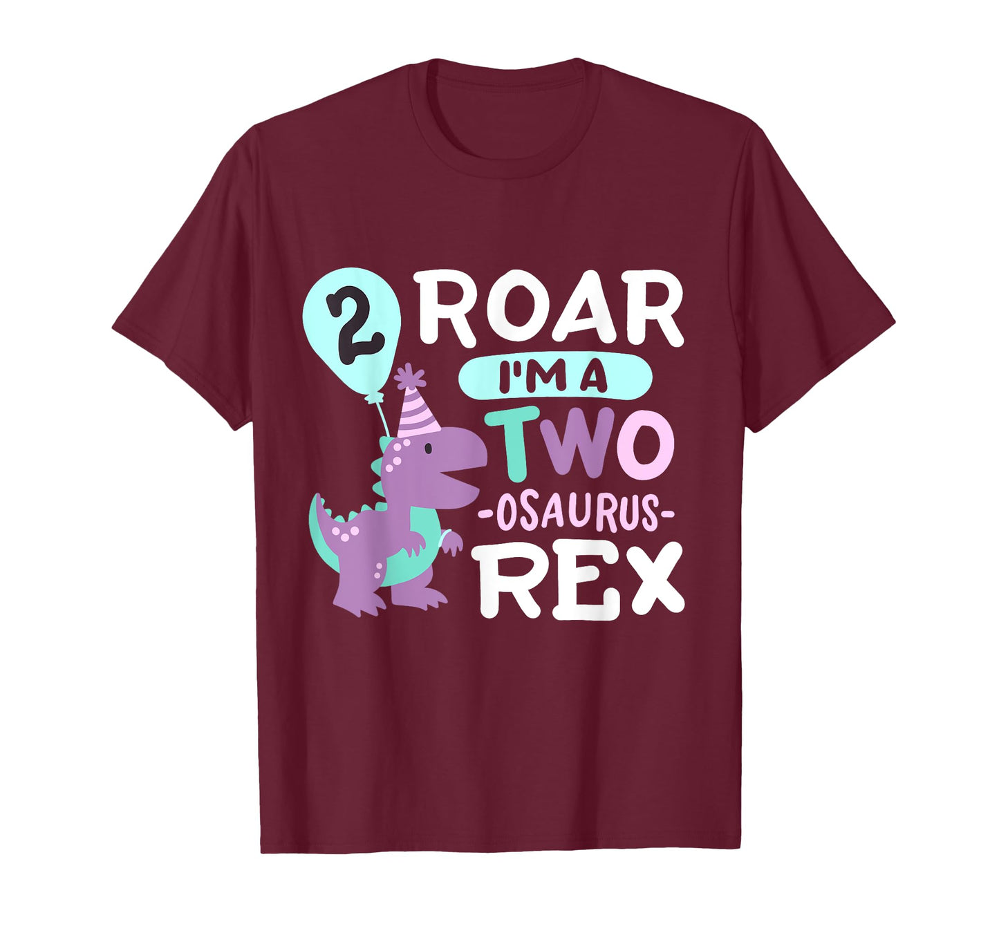 2nd Birthday Dinosaur T Rex Two Osaurus 2 Years Old Kids T-Shirt