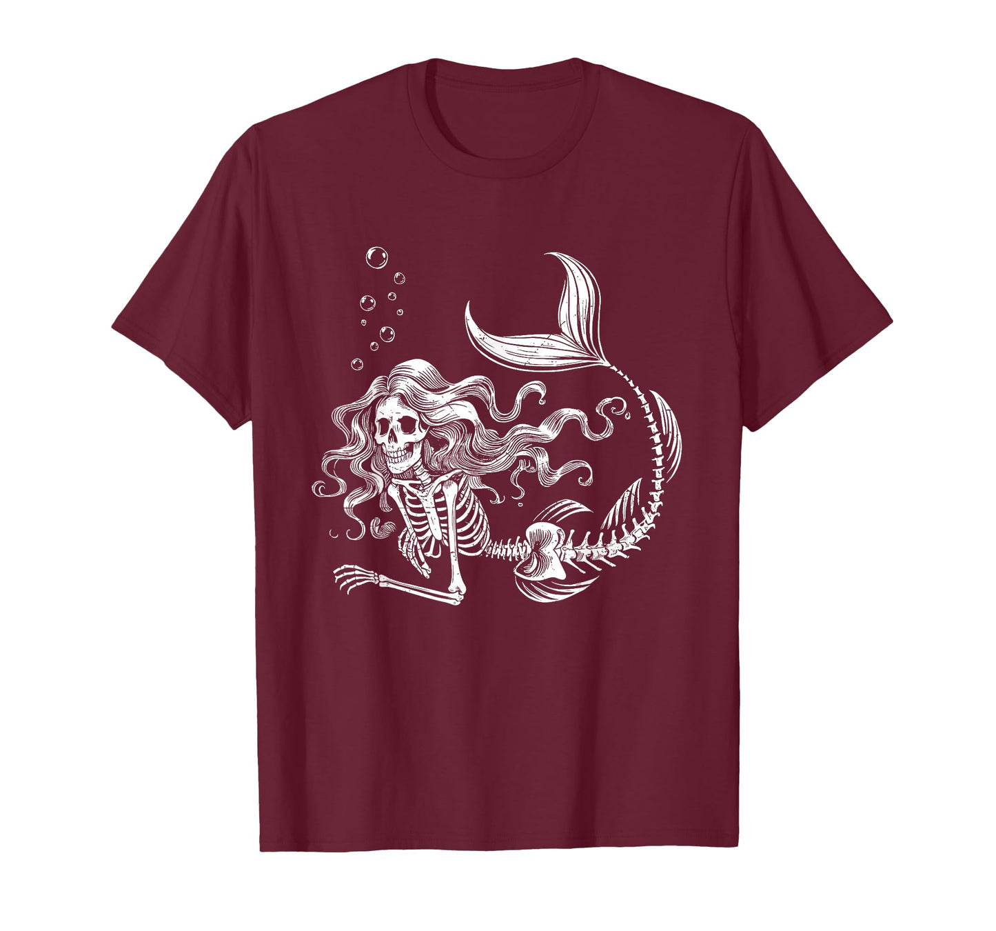 Funny Mermaid Skeleton Halloween Costume Women Girls Kids T-Shirt