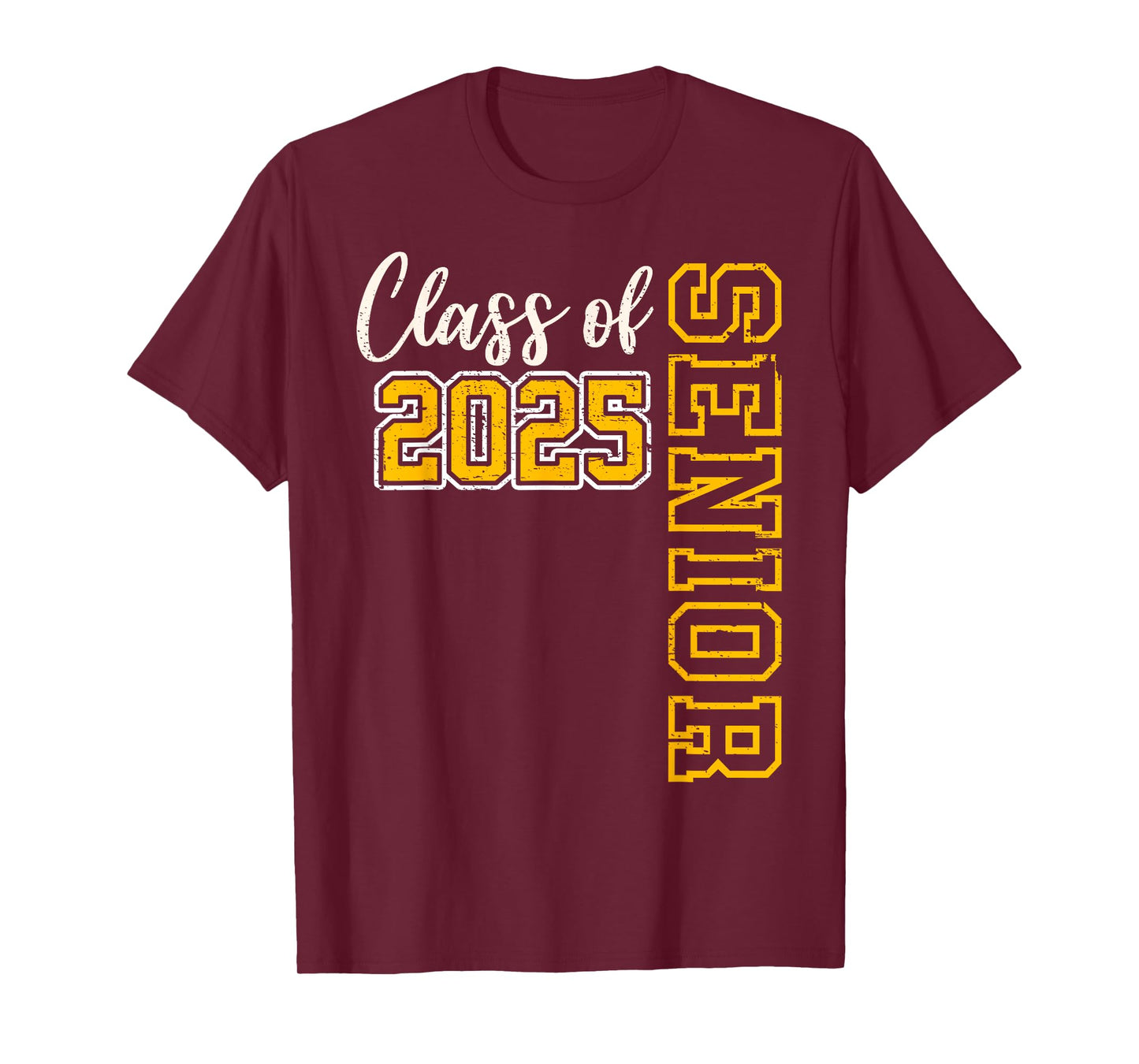 Class of 2025 Senior 25 High School Graduation Black Gold T-Shirt