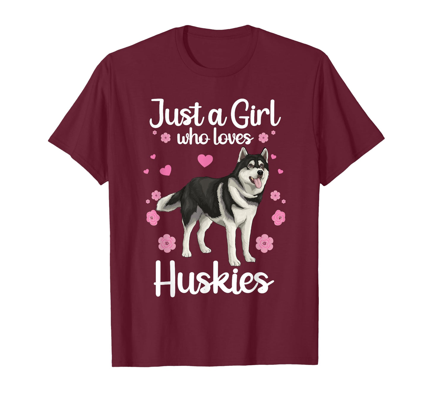 Funny Huskies for Women Girls Pup Siberian Husky Dog Lovers T-Shirt Small