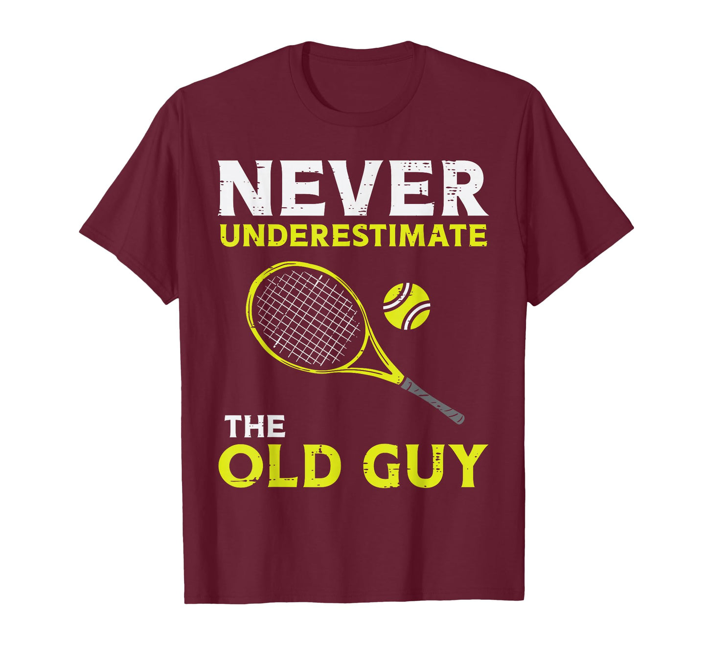Never Underestimate The Old Guy Tennis Player Coach Men T-Shirt