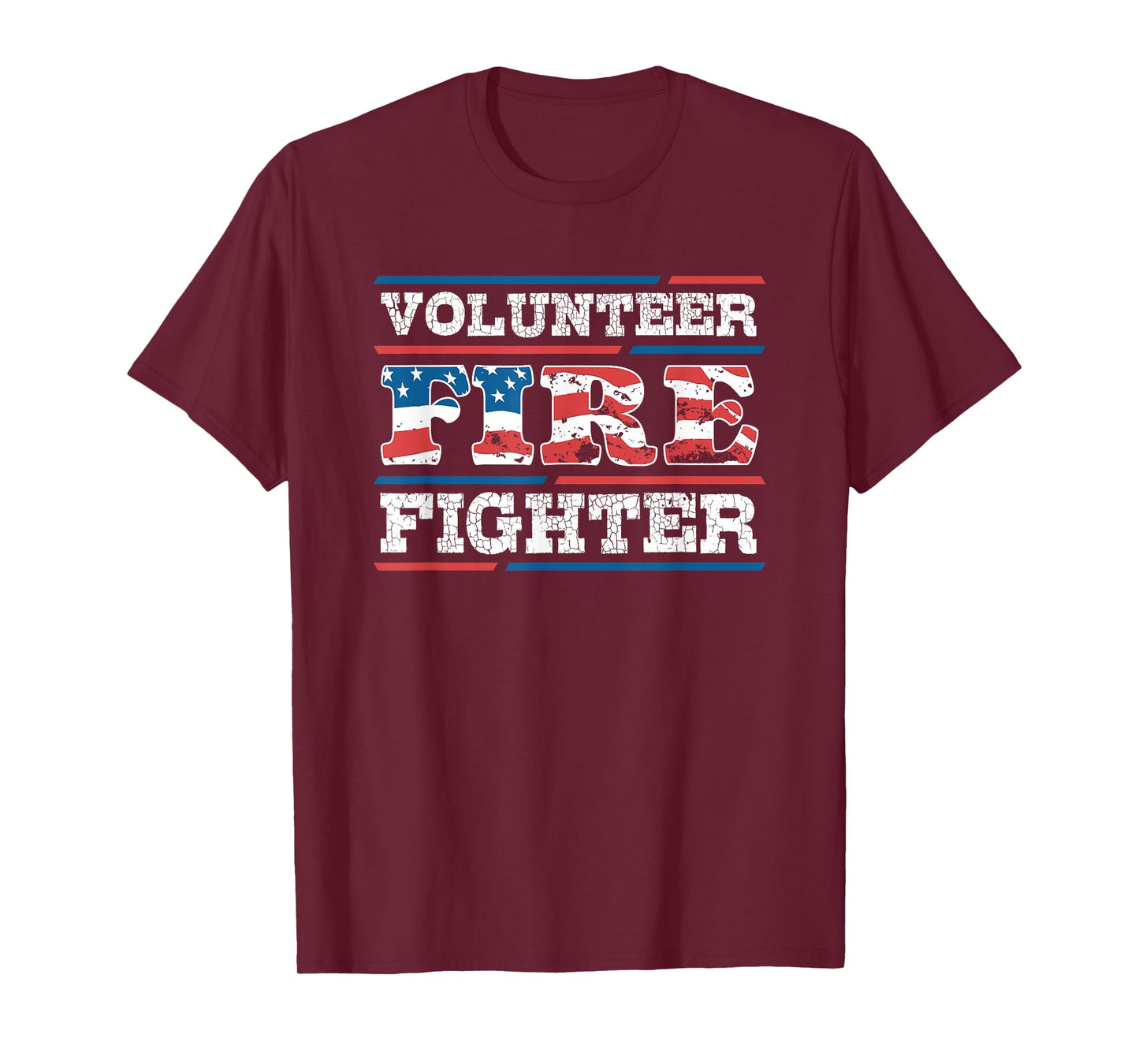 Firefighter Volunteer American Flag Fire Department Fireman T-Shirt