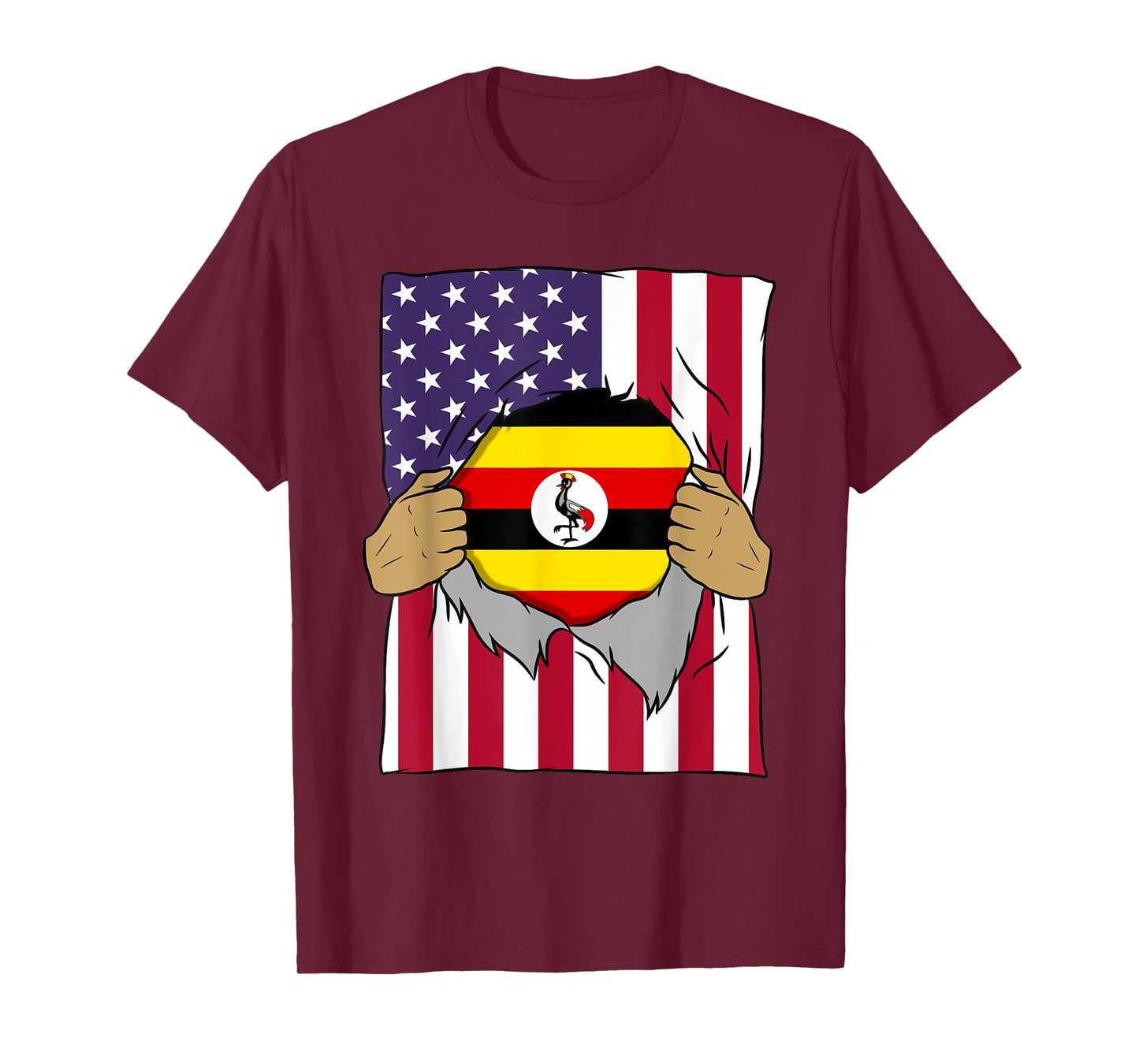 Uganda Flag Blood Inside Me Home Pride Ugandan American Gift T-Shirt